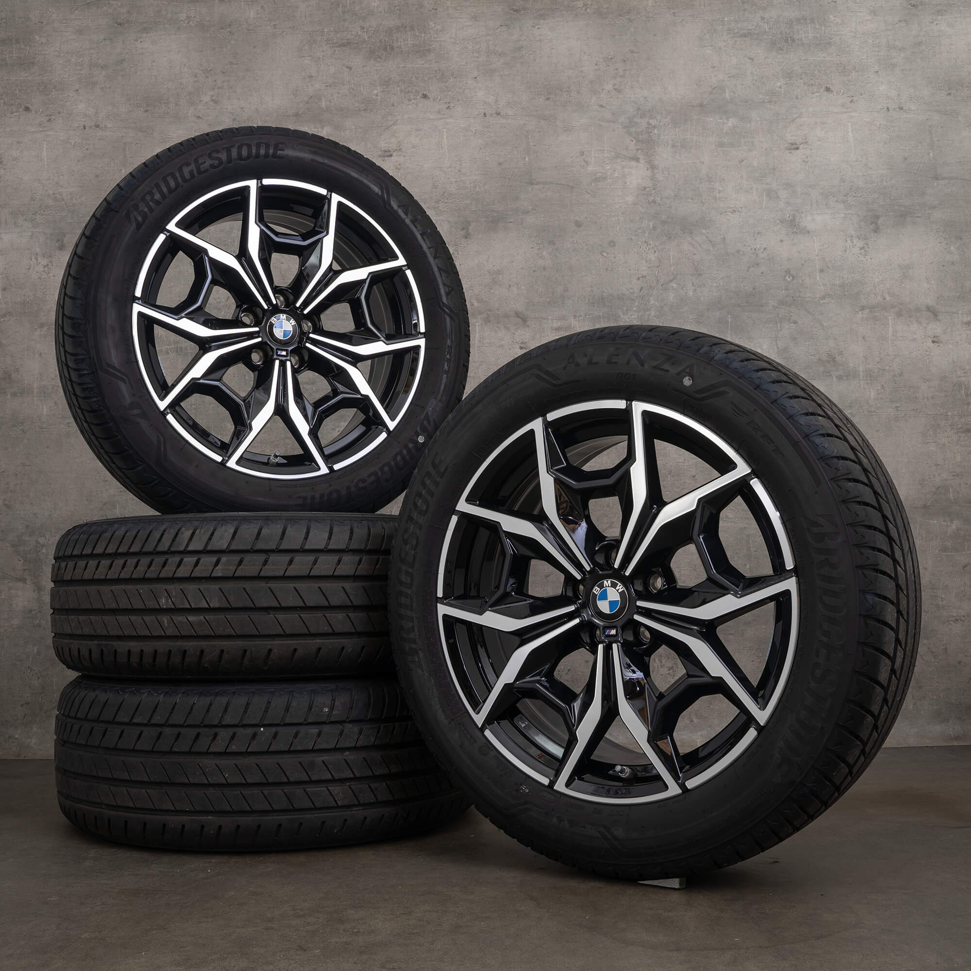 Original BMW X3 X4 felger 19-tommers G01 G02 sommerhjul styling 887 M 7916263 svart blank snudd
