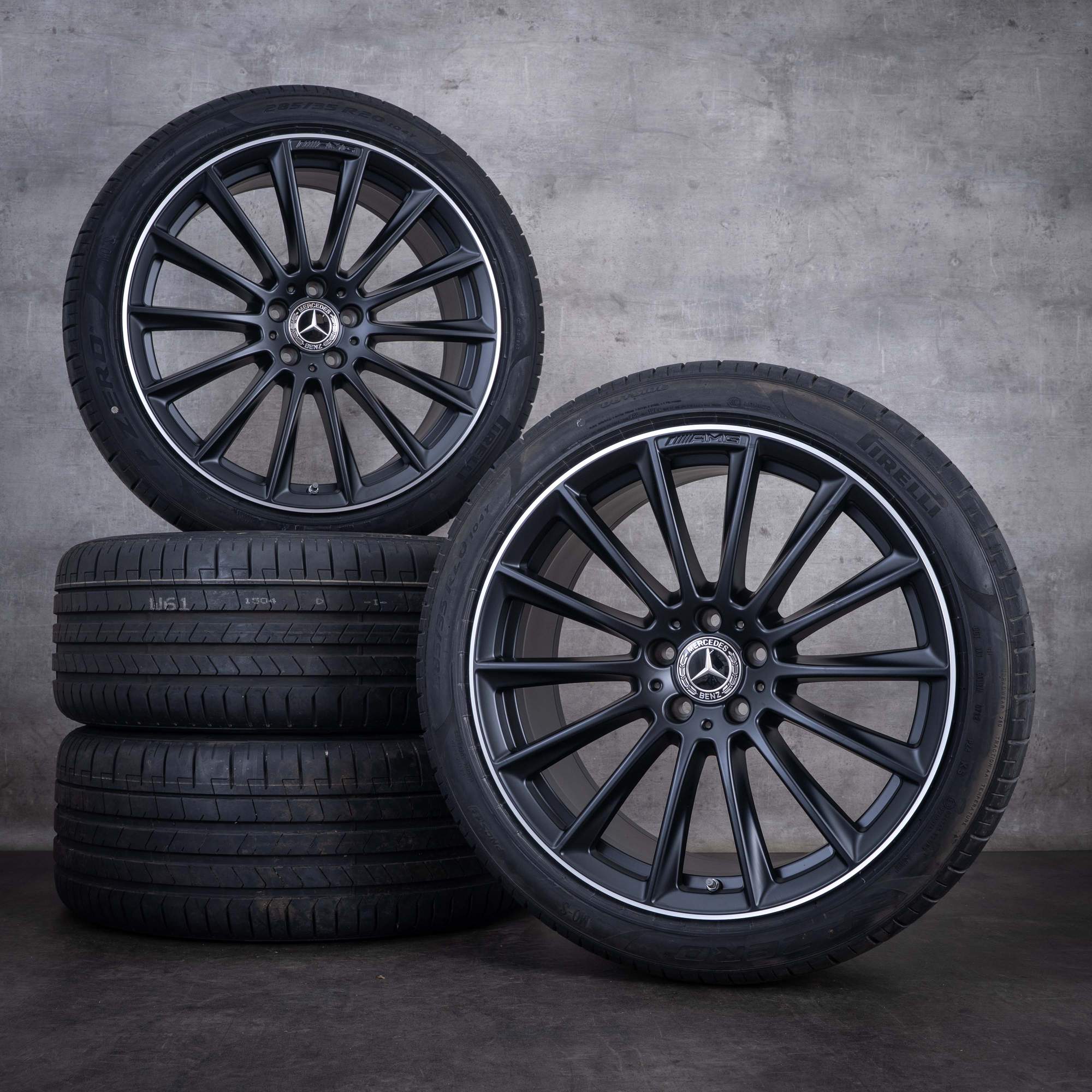 Jante originale Mercedes-Benz Clasa S pentru anvelope de iarnă 20 inch W223 V223 X223 coduri A2234011500 A2234011600 negru mat jante diamantate
