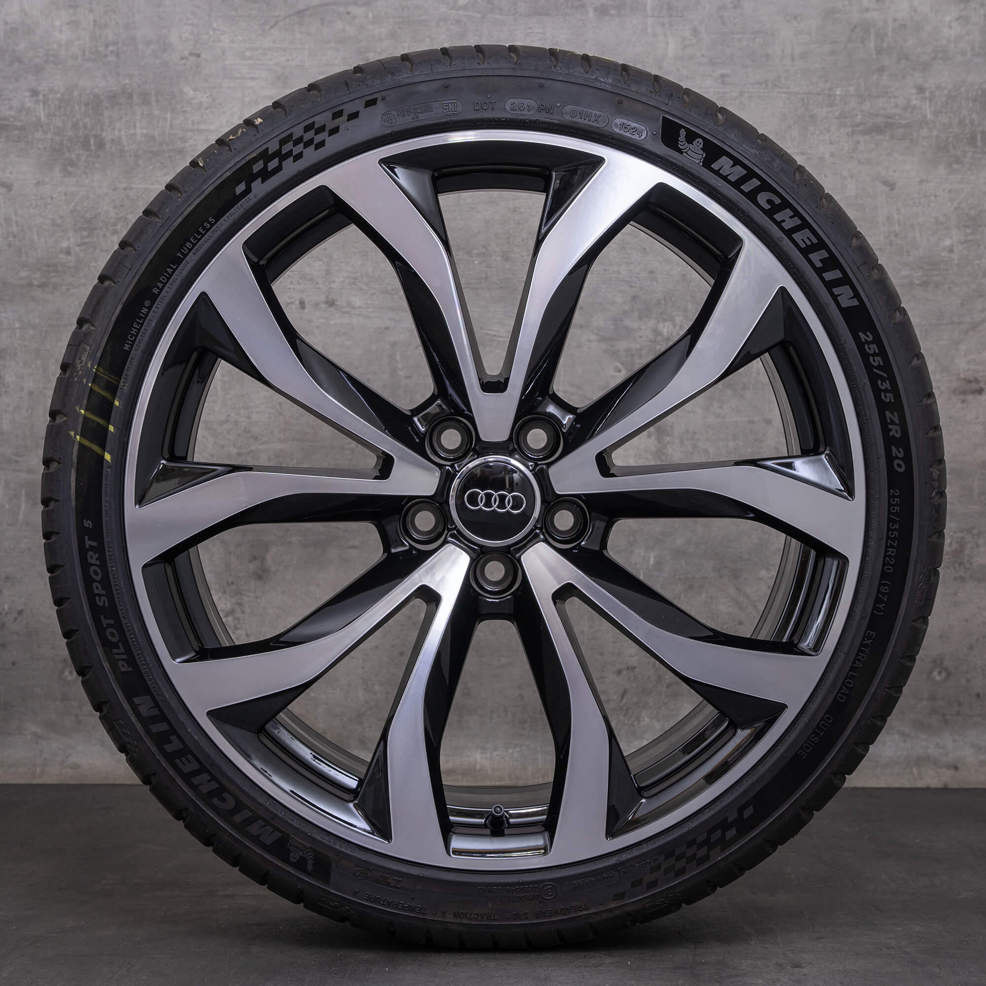 Oem Audi A6 S6 20 pouces 4G C7 jantes pneus été 4G0601025G noir brillant roues d'été