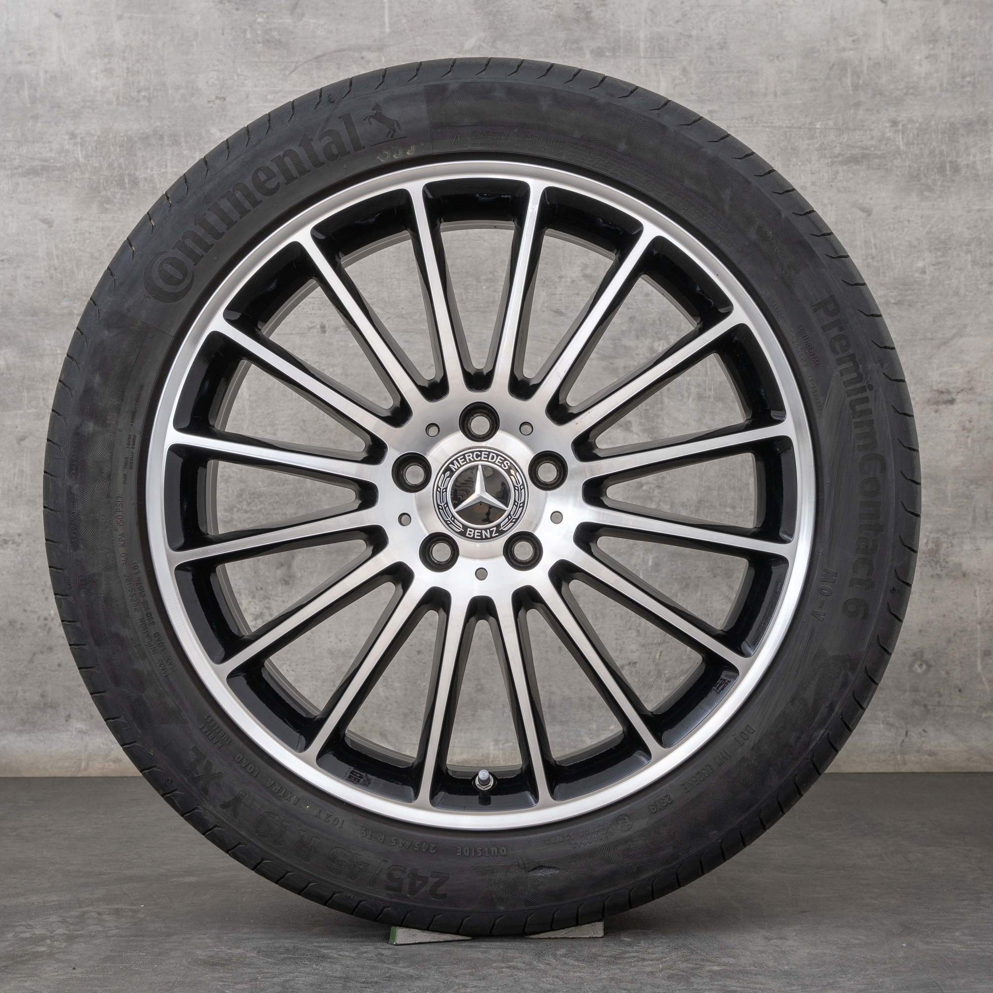 Alkuperäiset Mercedes Benz V-sarjan vanteet 19 tuuman W447 kesäpyörät A4474012700 musta kiillotettu