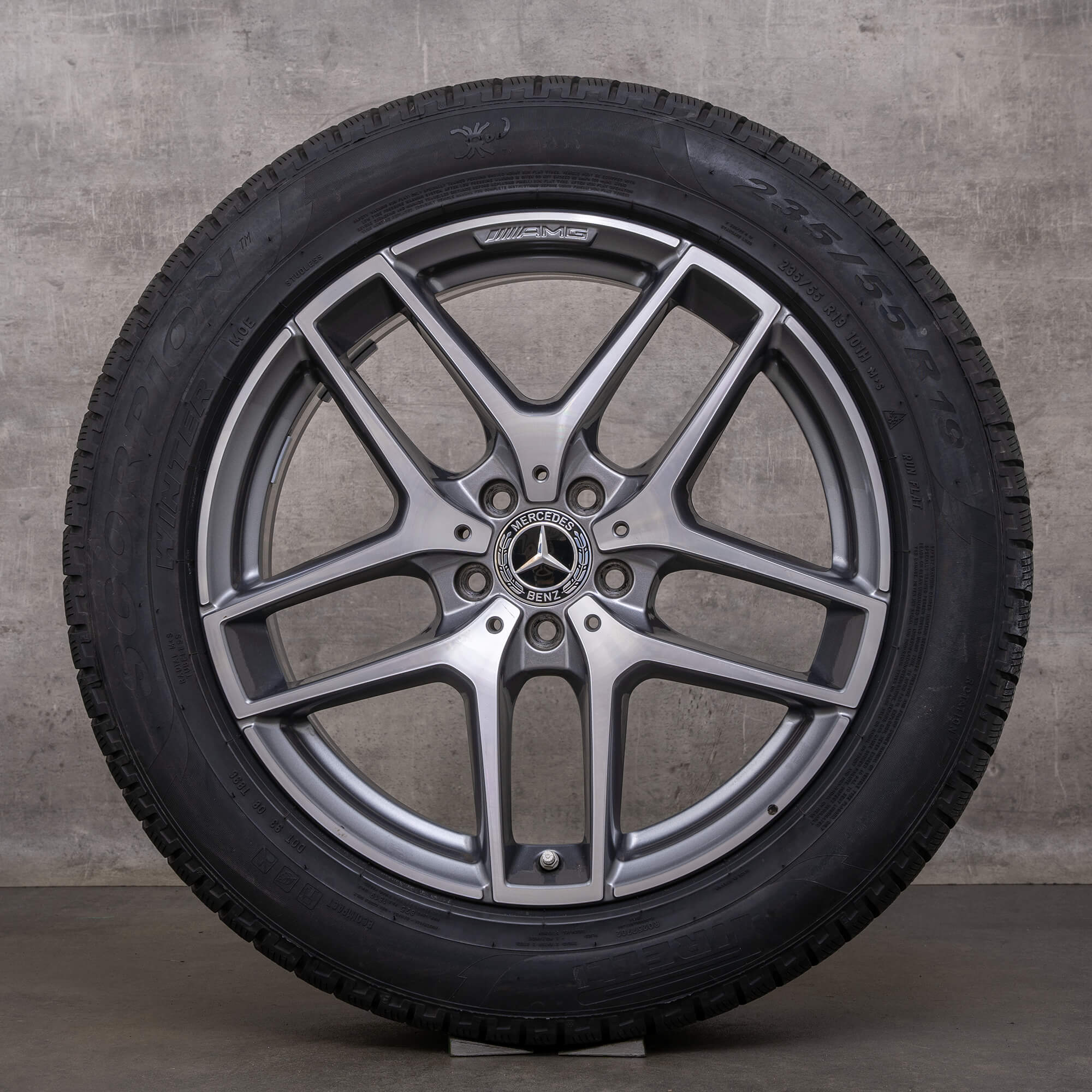 Alkuperäiset Mercedes Benz GLC & 43 AMG talvirenkaat 19 tuuman C253 X253 vanteet A2534011800 himalajanharmaa kiillotettu