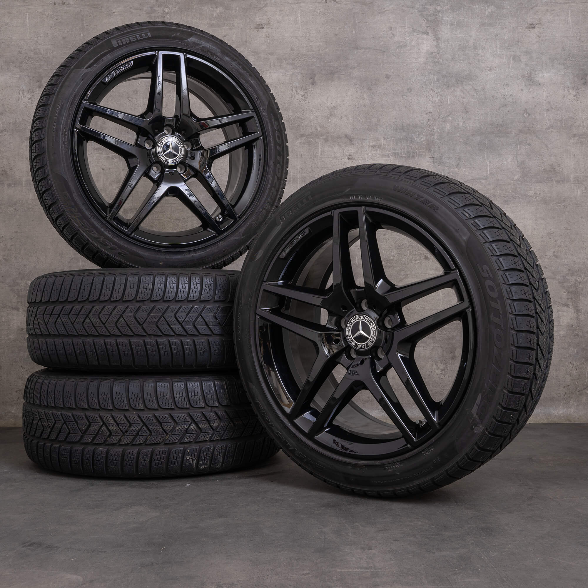 Original Mercedes Benz S-Klasse AMG vinterhjul 19 tommer W222 A217 C217 fælge A2224010000 sort blank