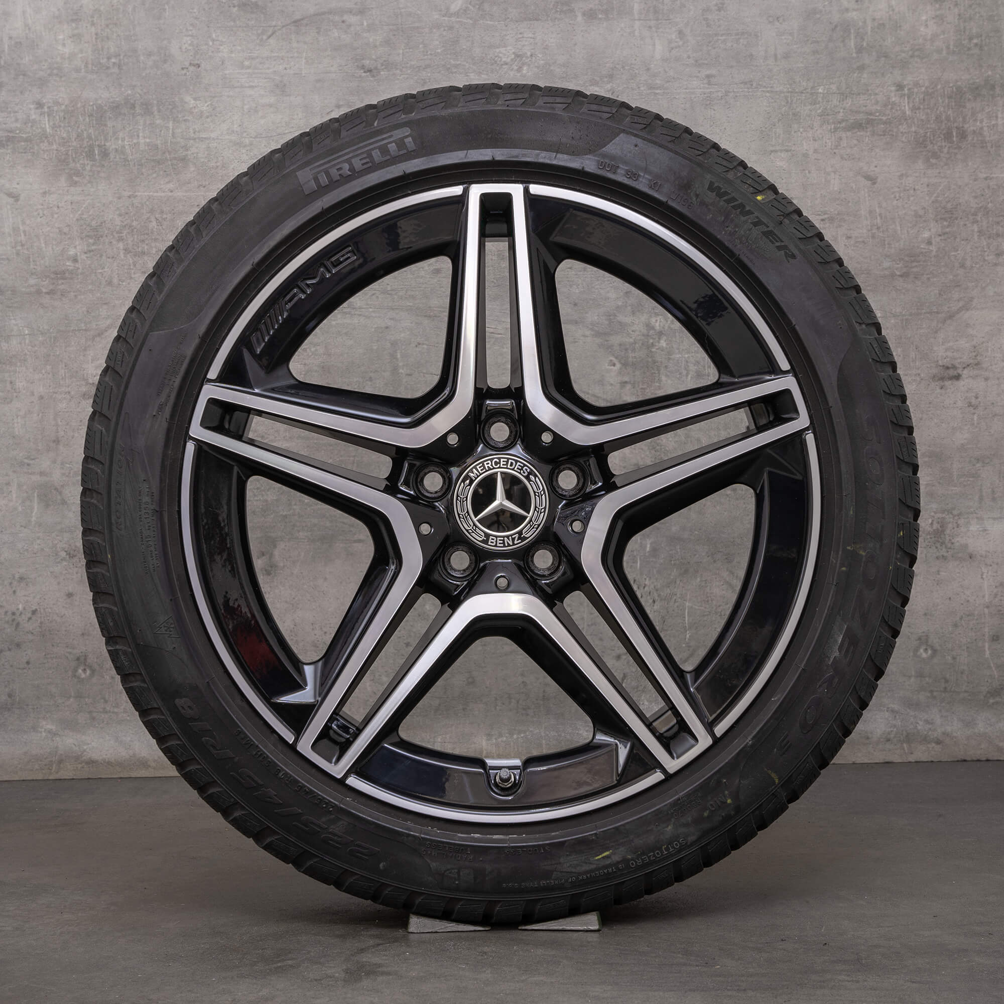 Original Mercedes Benz A B Class CLA Winter wings 18 pouces W177 V177 W247 C118 X118 jantes A1774010500 noir brillant