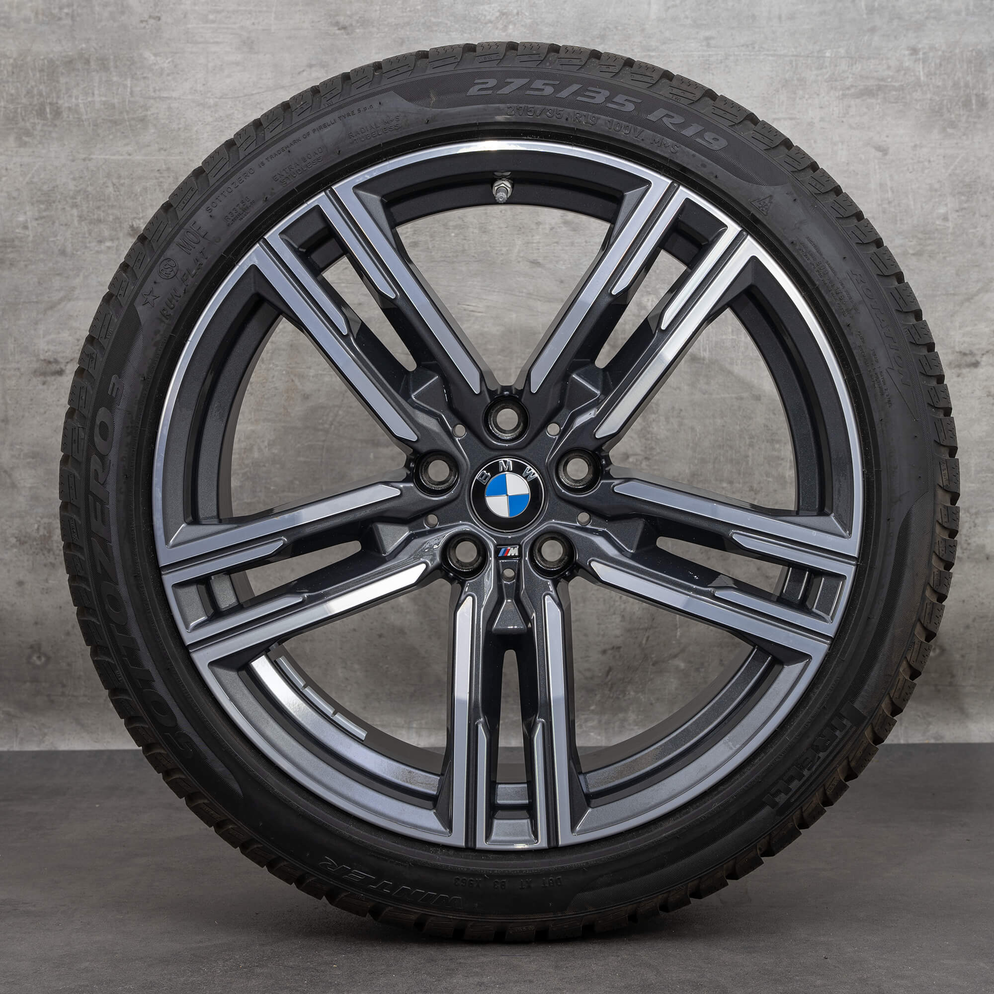 Alkuperäiset BMW 8-sarjan talvirenkaat 19 tuuman G14 G15 G16 vanteet styling 727 M 8090019 8090020 orbit harmaa kiillotettu