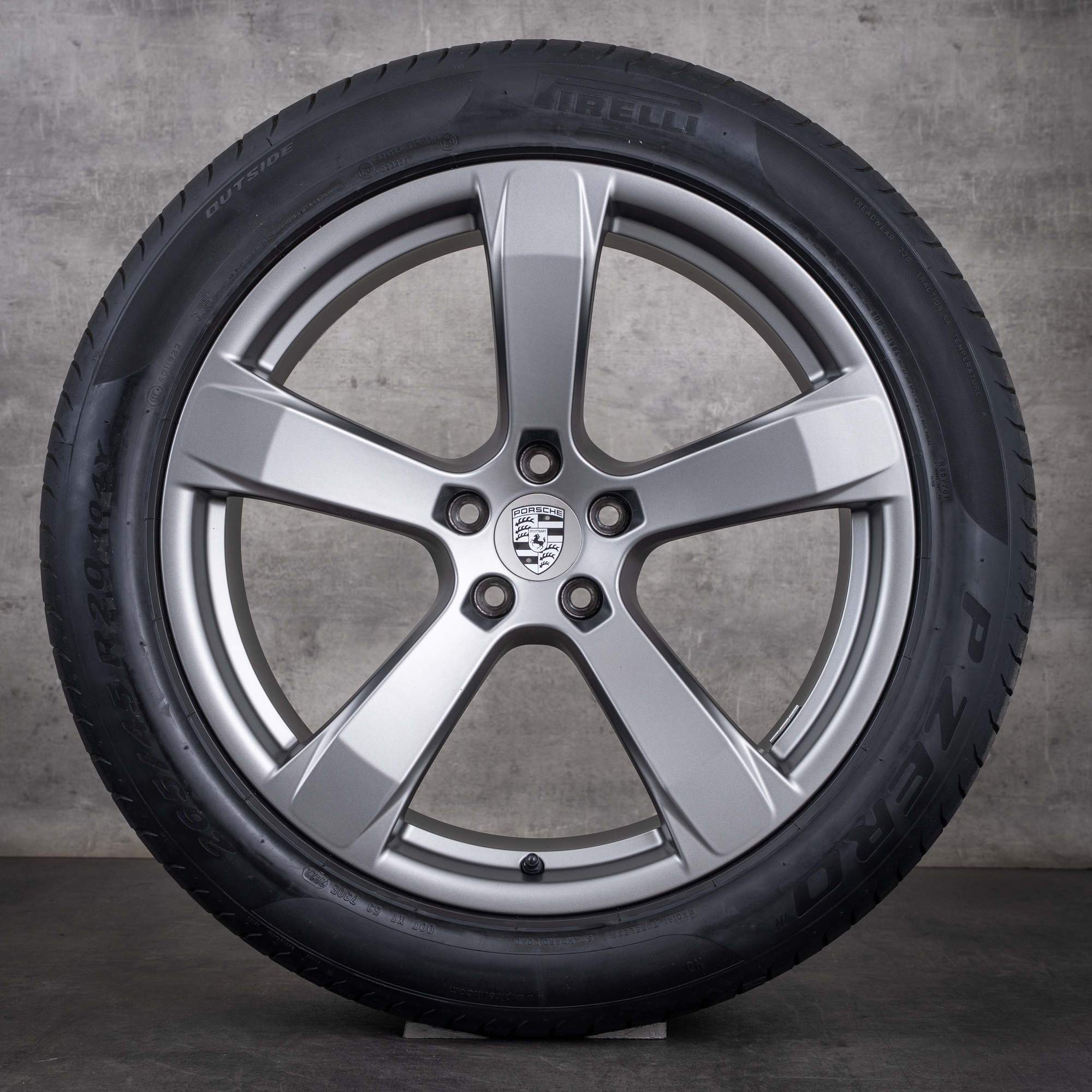 Oryginalne koła zimowe Porsche Macan III 20 cali felgi 95B044650C platynowo-srebrne matowe