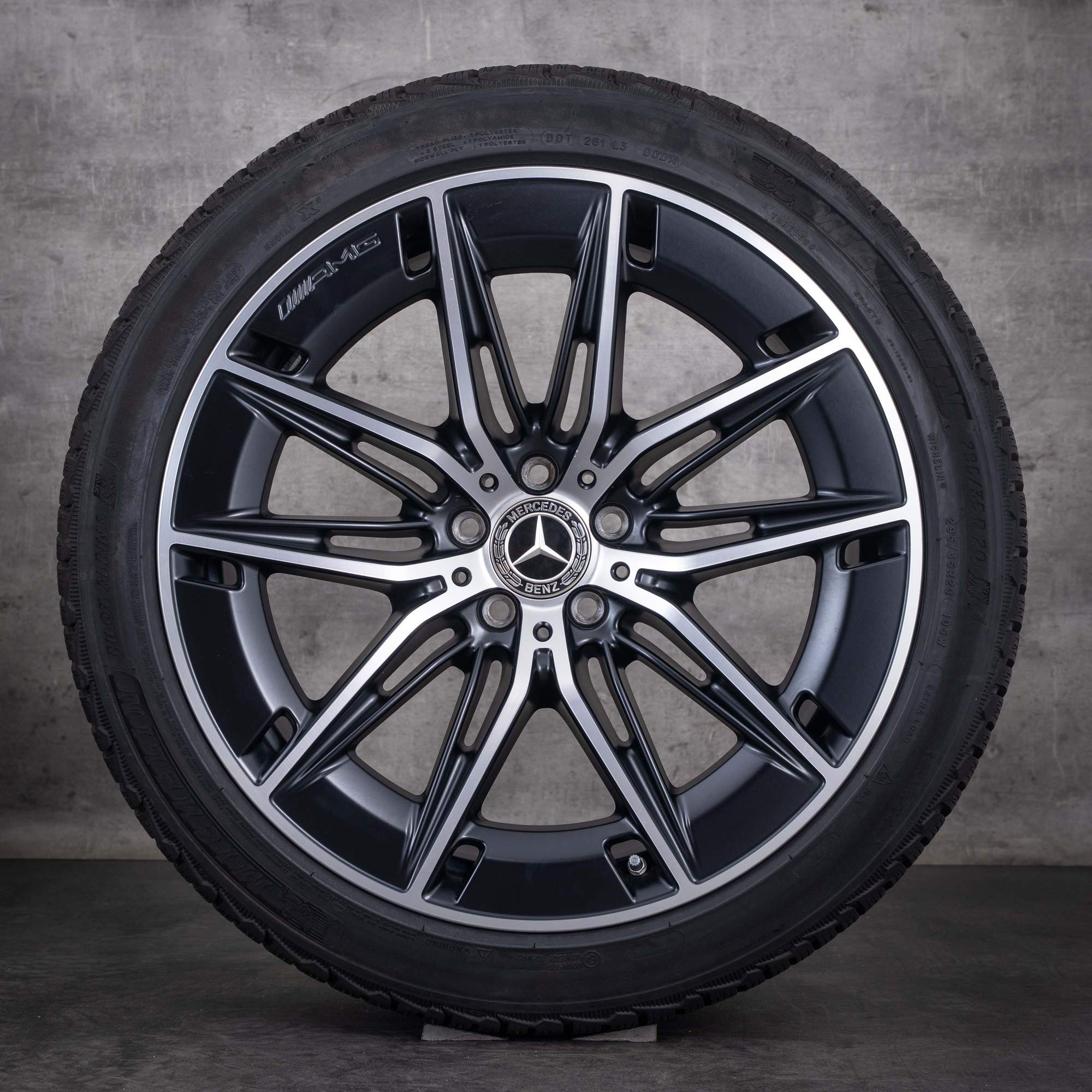 Original Mercedes Benz E-Klasse E53 AMG Winterräder 20 Zoll W214 S214 Felgen A2144011100 A2144011200 schwarz matt glanzgedreht