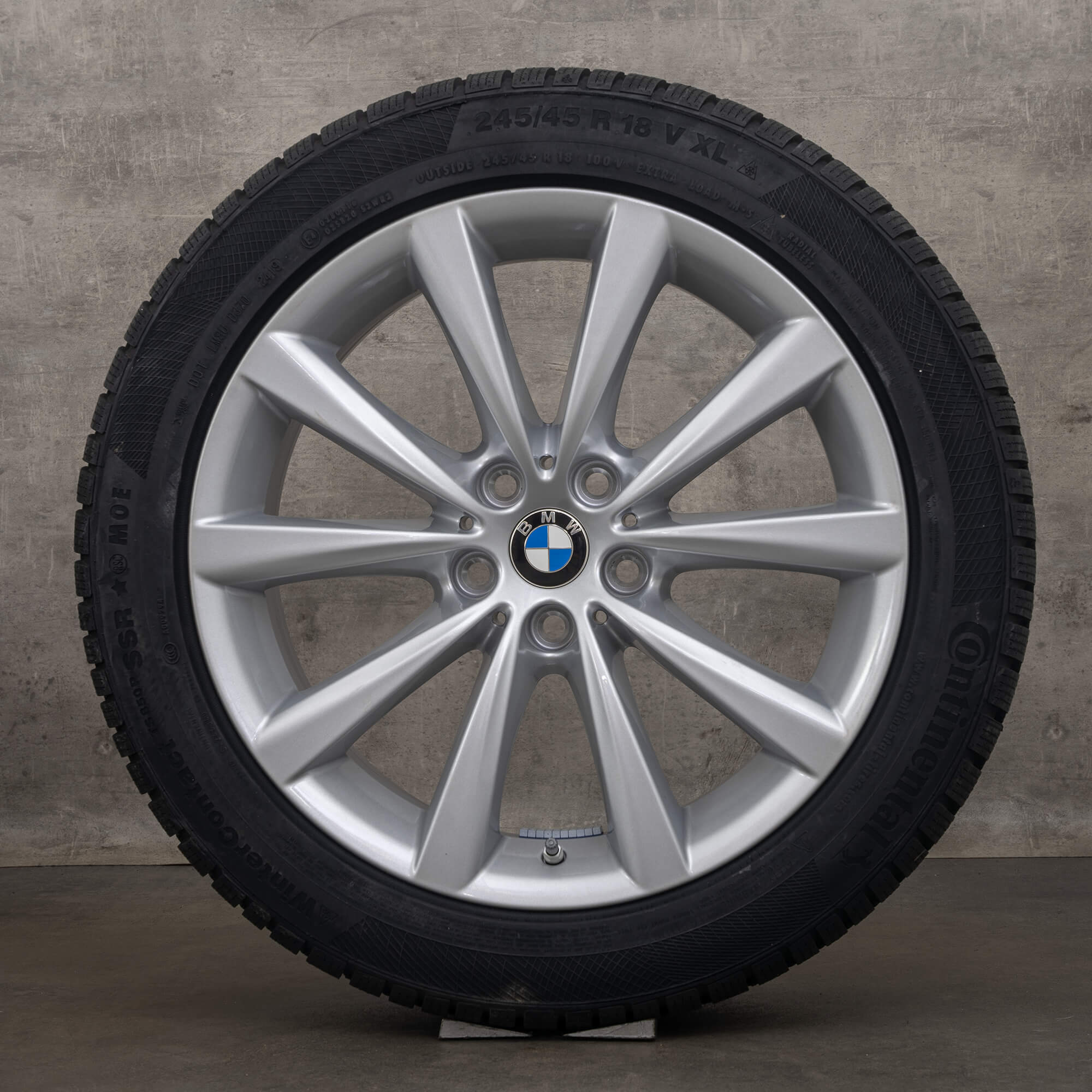 Original BMW 5-serie 8-serie vinterhjul 18 tommer G30 G31 G14 G15 G16 fælge styling 642 6867338 sølv NYT