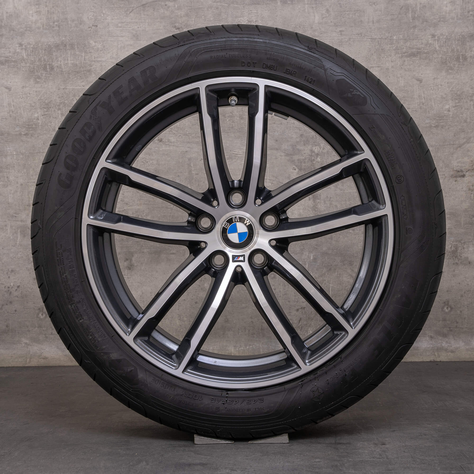 Original BMW 5er Felgen 18 Zoll G30 G31 Sommerräder Styling 662 M 8093915 8093916 orbit grey glanzgedreht