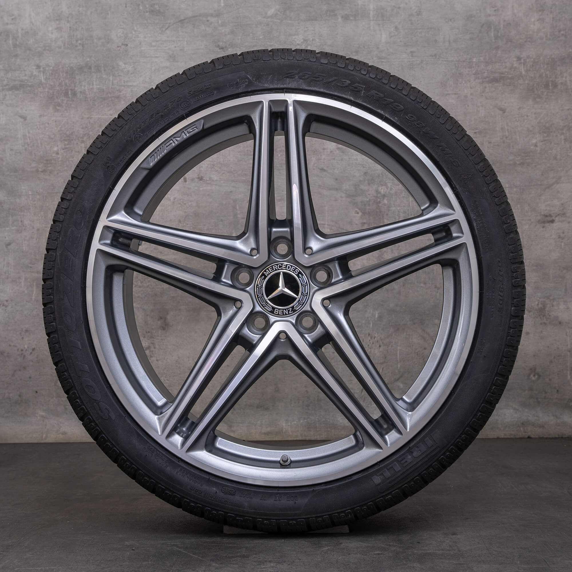 Orijinal Mercedes Benz AMG GT kış jant lastik 19 20 inç R190 jantlar A1904011800 A1904012200 himalaya gri parlak tornalanmış