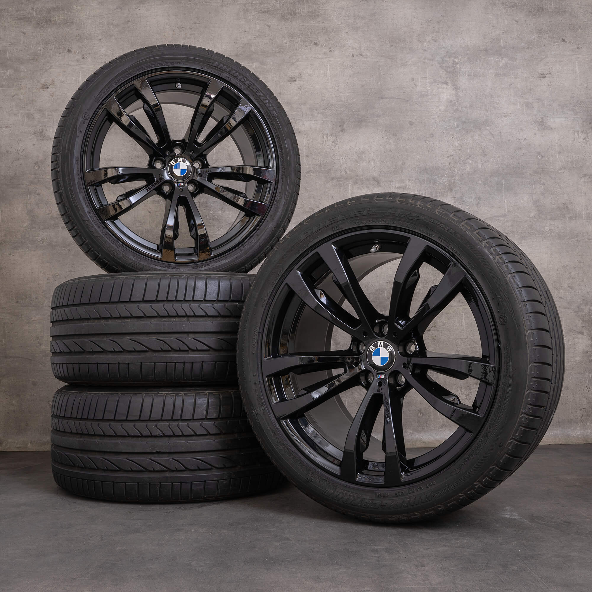 Jantes BMW X5 X6 originais de 20 polegadas E70 F15 F16 Summerrder Styling 469 M 7846790 7846791 preto brilhante