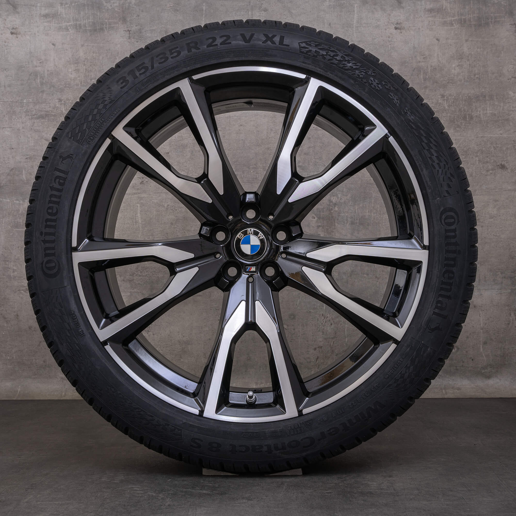 Alkuperäiset BMW X7 talvirenkaat 22 tuuman G07 vanteet muotoilu 755 M 8074221 8090108 musta kiillotettu