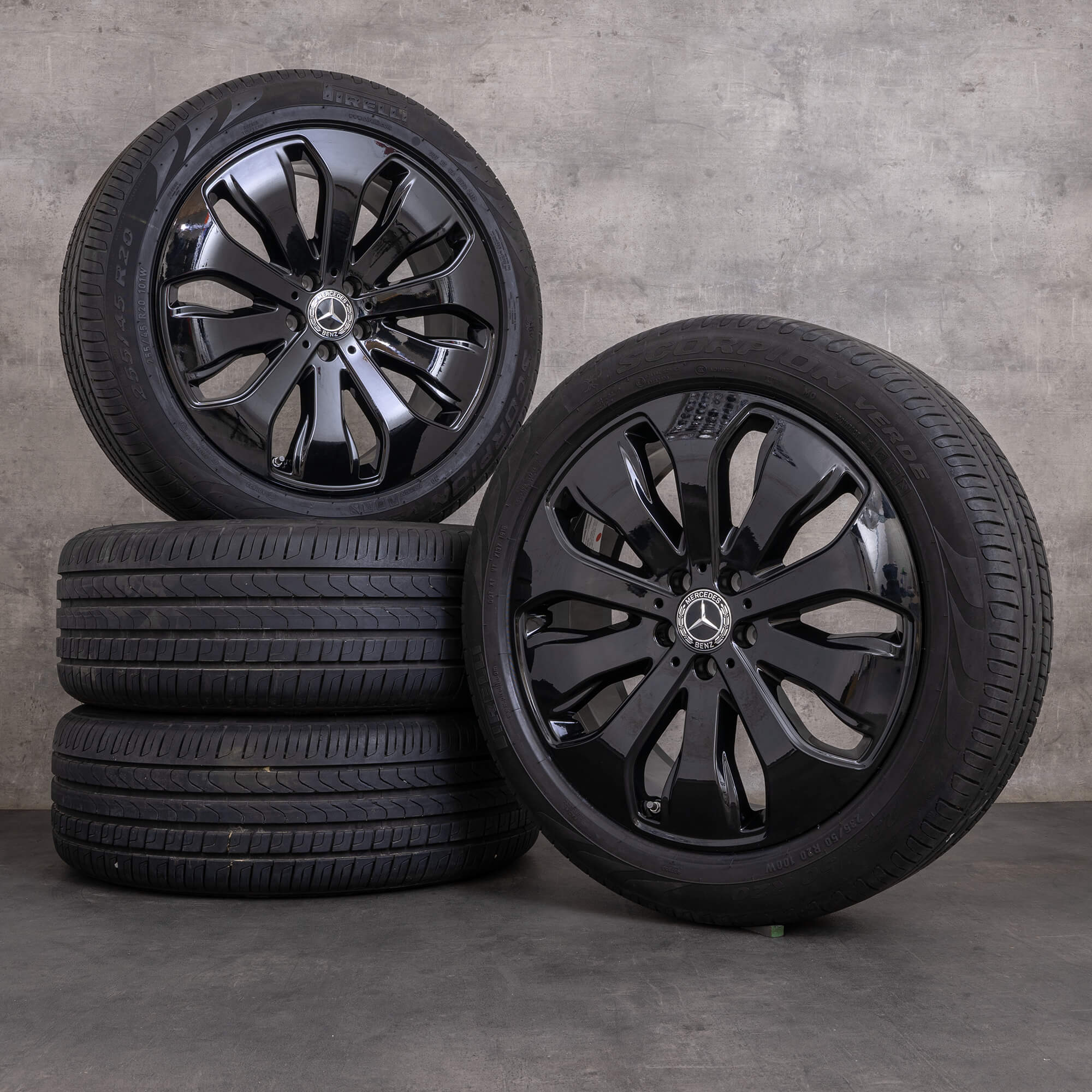 Originele Mercedes Benz EQC wielen 20 inch N293 zomerwielen A2934010300 A2934010500 zwart glanzend
