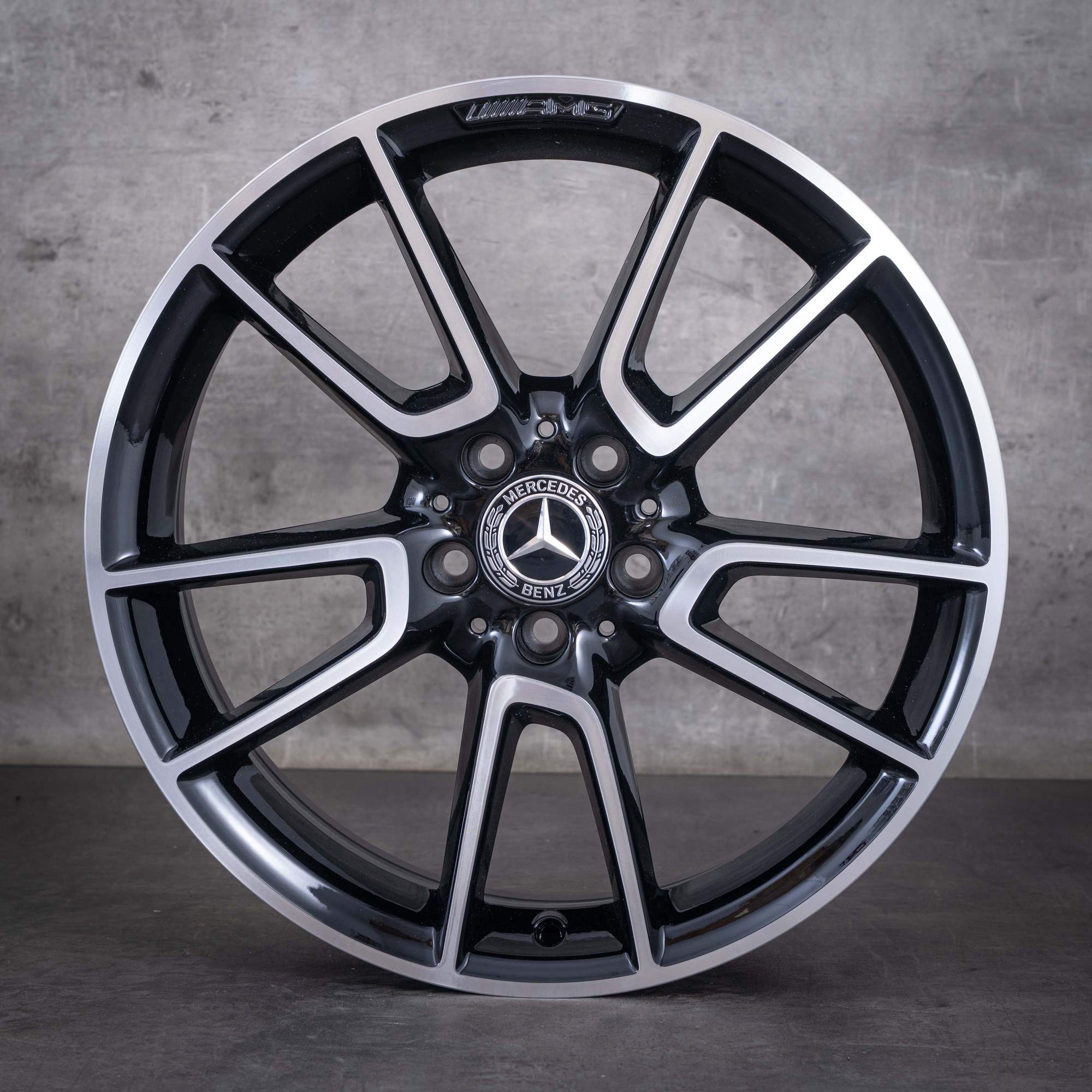OEM Mercedes-Benz C-Class AMG 19inch rims W205 S205 C205 A205 A2054012200 A2054012300 black front diamond cut NEW