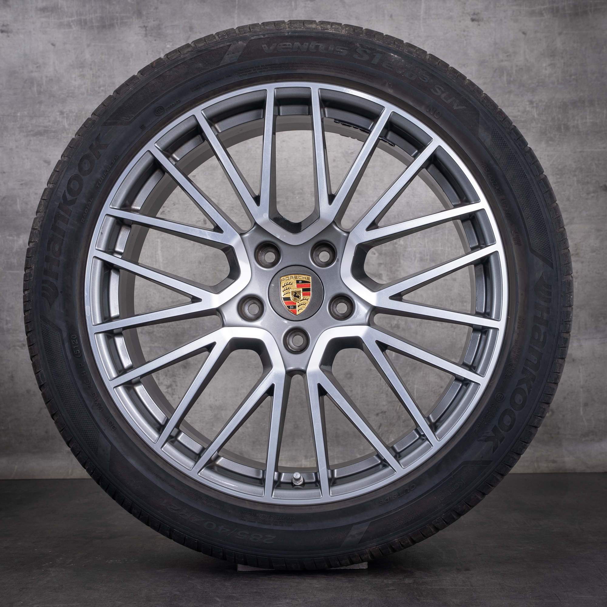 Original Porsche Cayenne Winterräder 21 Zoll 9YA E3 II Felgen 9Y0601025BF 9Y0601025BG titan glanzgedreht