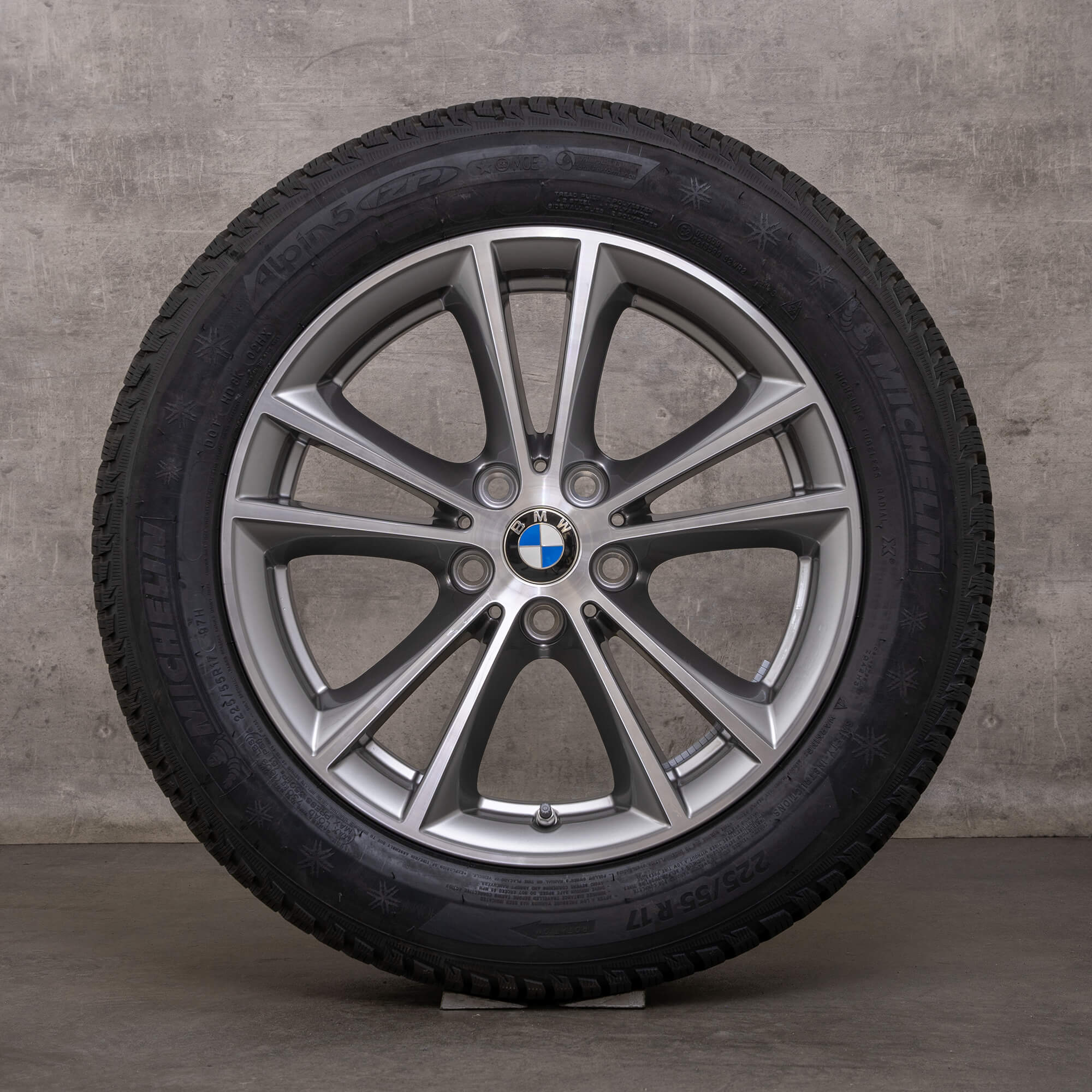 Jantes de inverno originais BMW Série 5 17 polegadas G30 G31 jantes estilo 631 6863417 cinzento ferroso polimento dianteiro NOVO