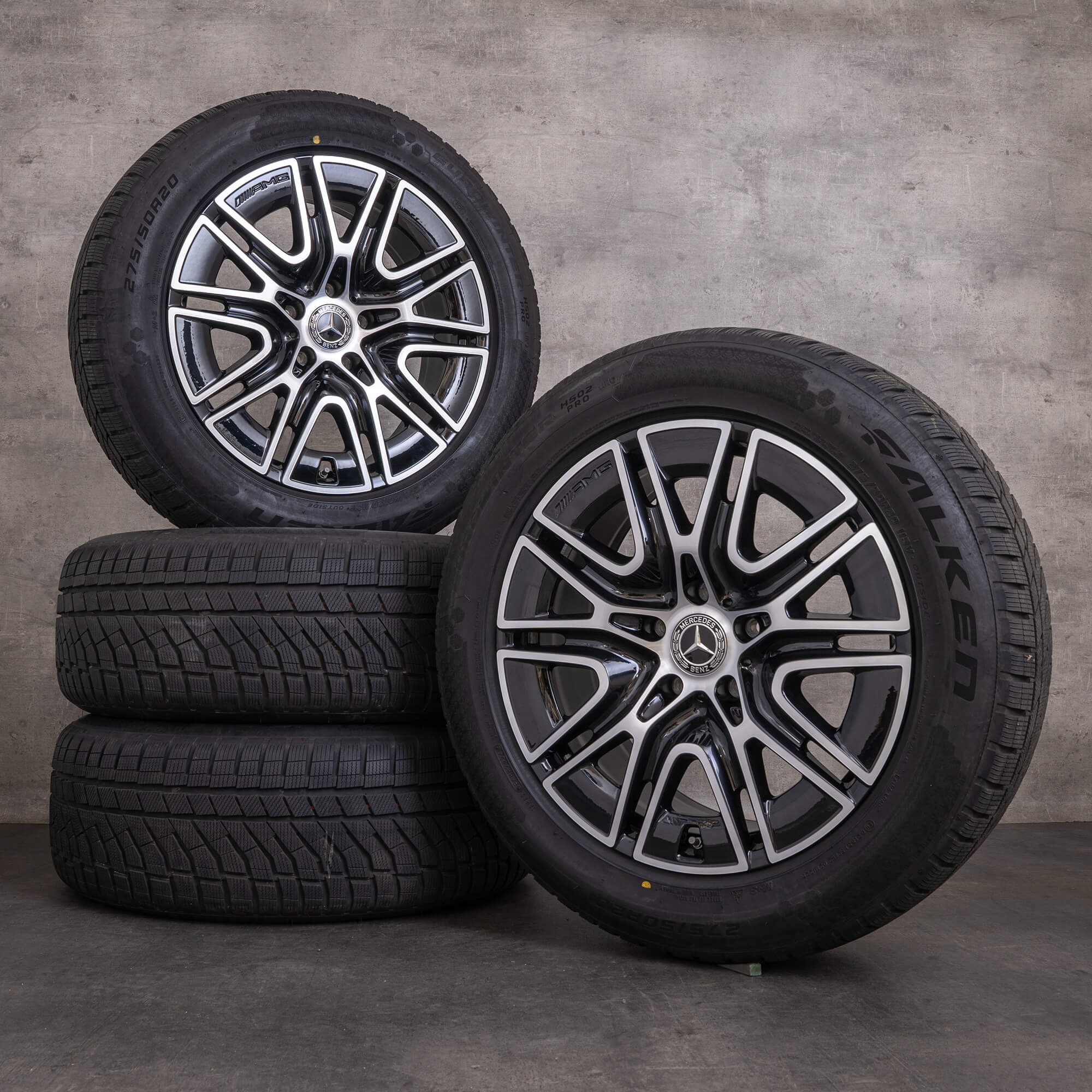 Original Mercedes Benz G-Klasse Winterräder 20 Zoll W465 Felgen A4654012300 schwarz glanzgedreht