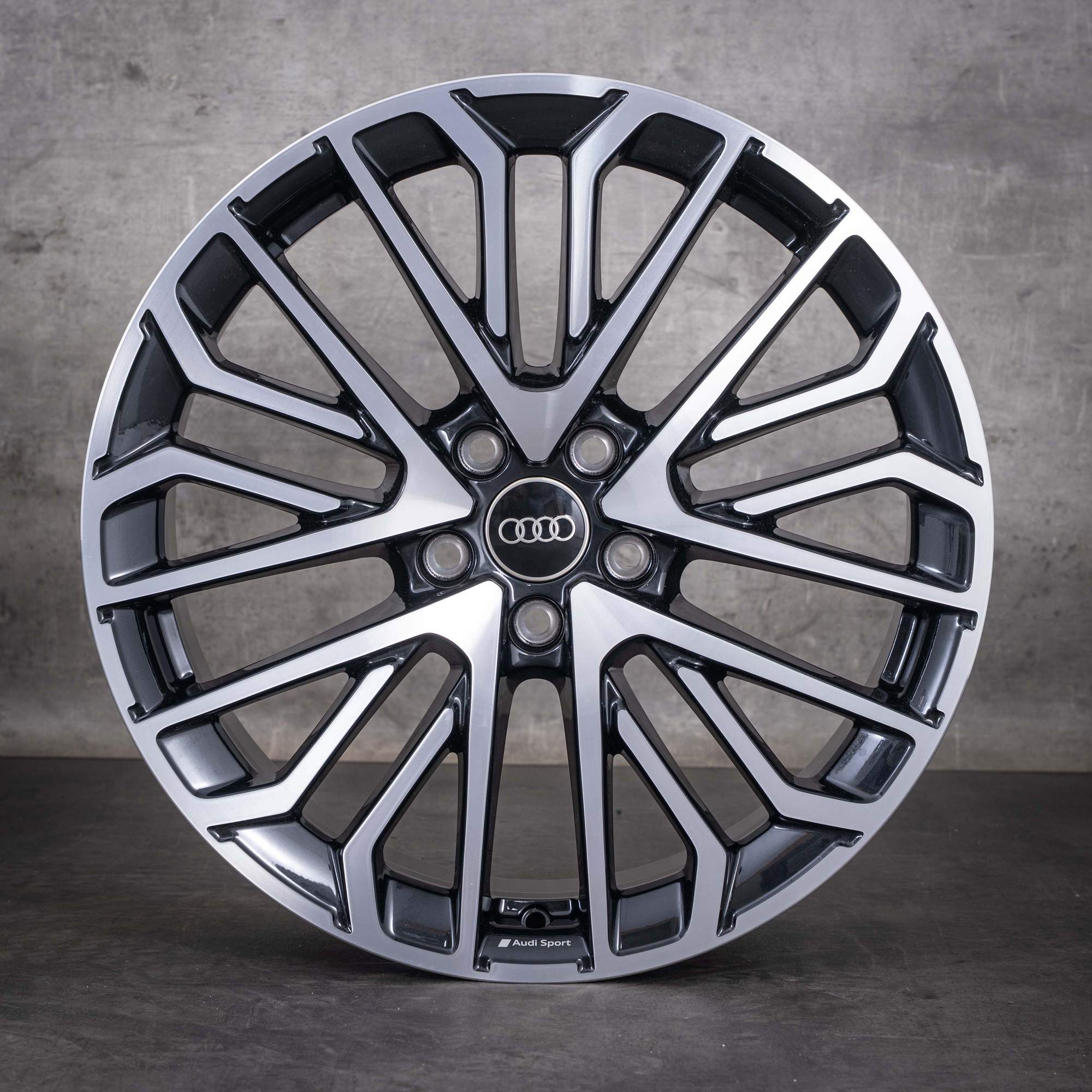 Originalfälgar till Audi A3 S3 RS3 19 tum 8V 8Y 8Y0601025DC granit frontpolerade