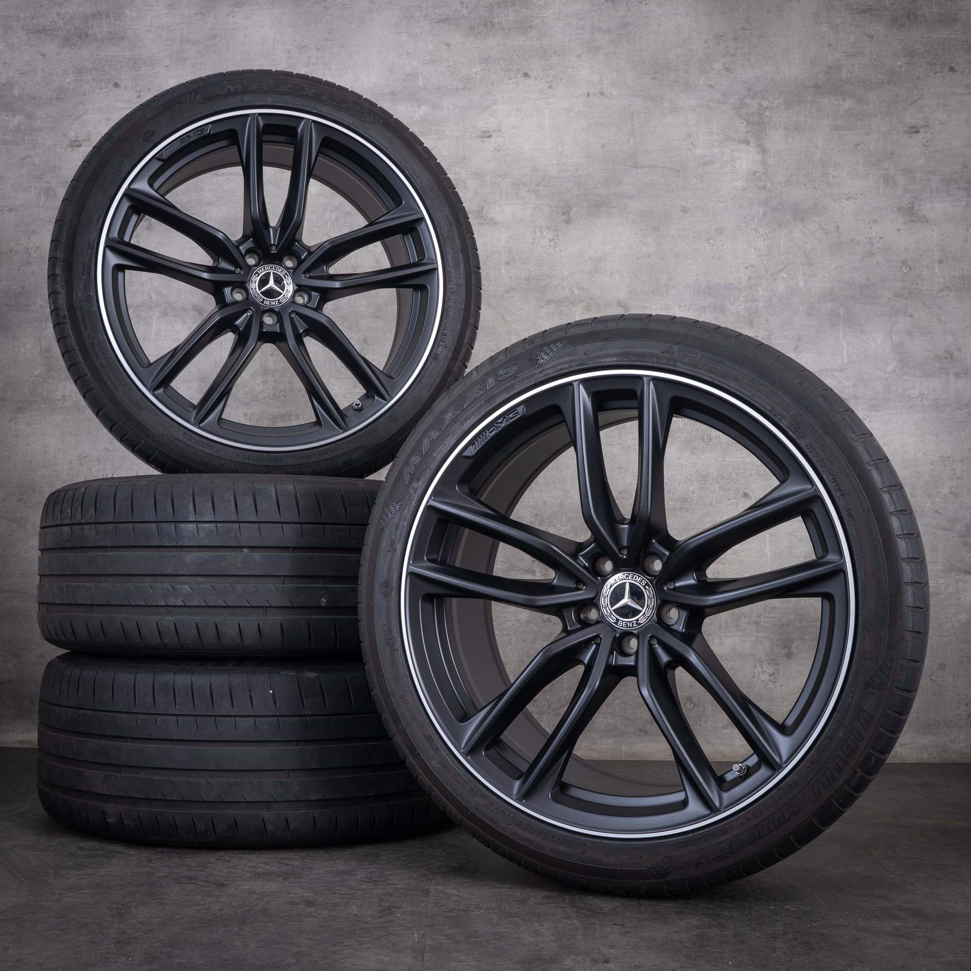 Original Mercedes Benz GLC 63 & S AMG Felgen 21 Zoll C253 X253 Sommerräder A2534013800 A2534013900 schwarz matt glanzgedreht