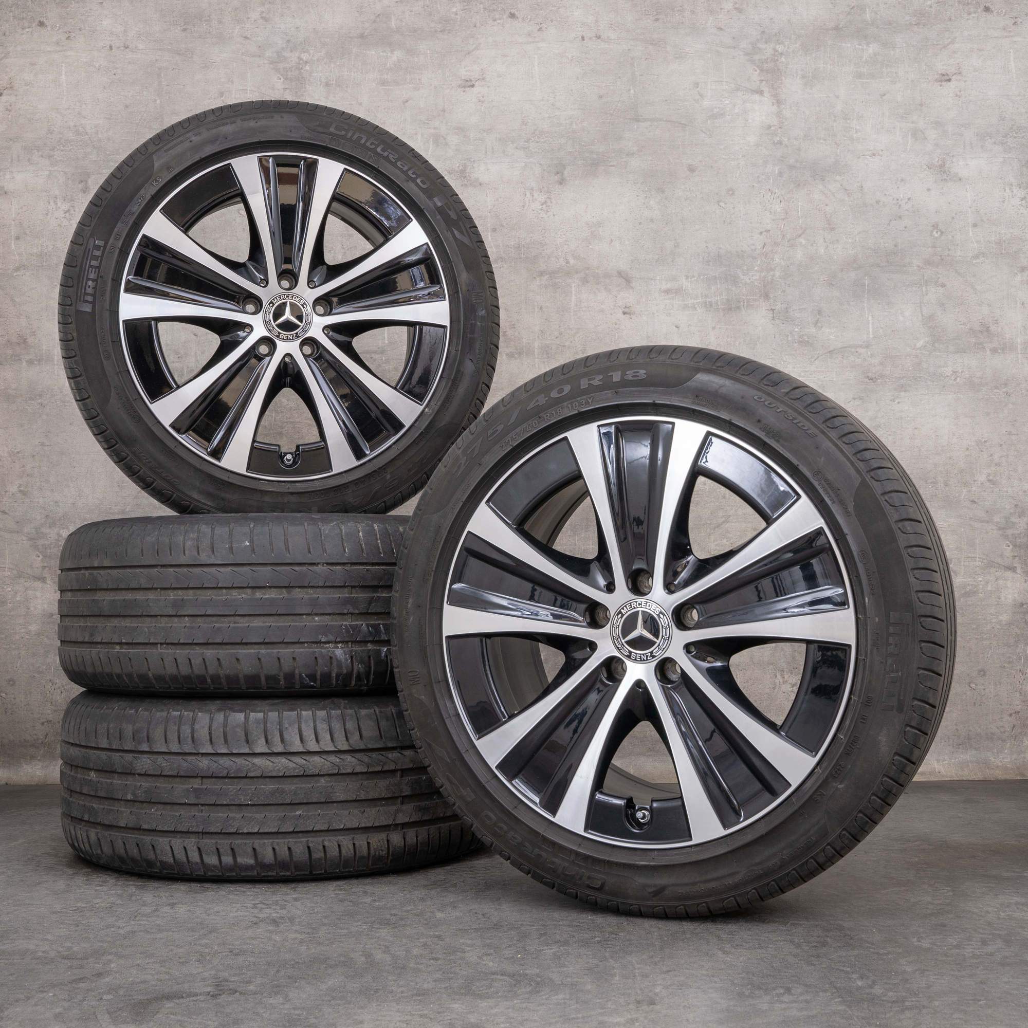 OEM Mercedes Benz E-Class Rims 18 inch W213 S213 C238 A238 Summer wheels A2134013700 A2134015300 black polisched