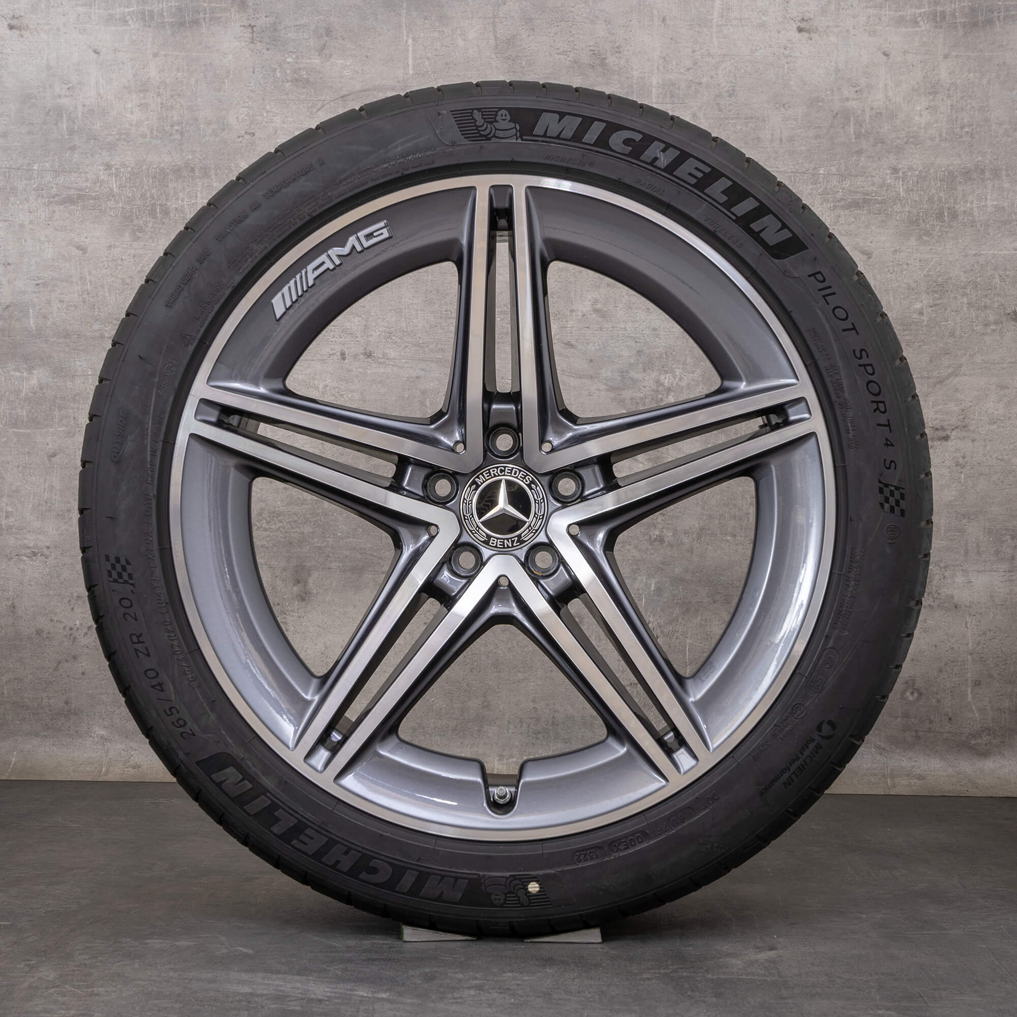 Oryginał Mercedes Benz AMG GT 43 53 63 S 4Matic+ & E Performance koła zimowe 20 cali X290 Felgi A2904011800 A2904010500 himalaya grey Polerowane na wysoki połysk