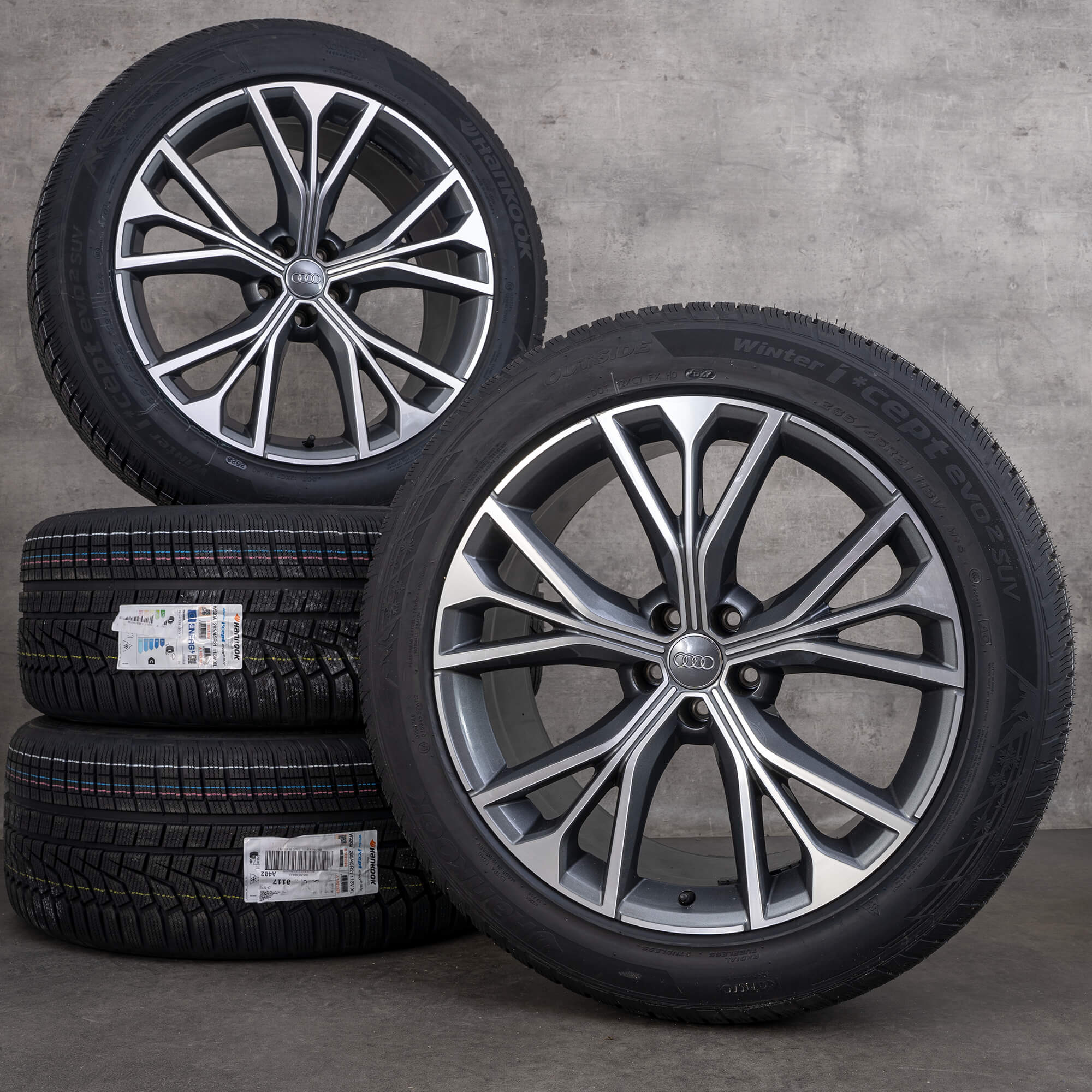 Original Audi Q8 SQ8 Winterräder 21 Zoll 4M8 Felgen 4M8601025S titan glanzgedreht NEU