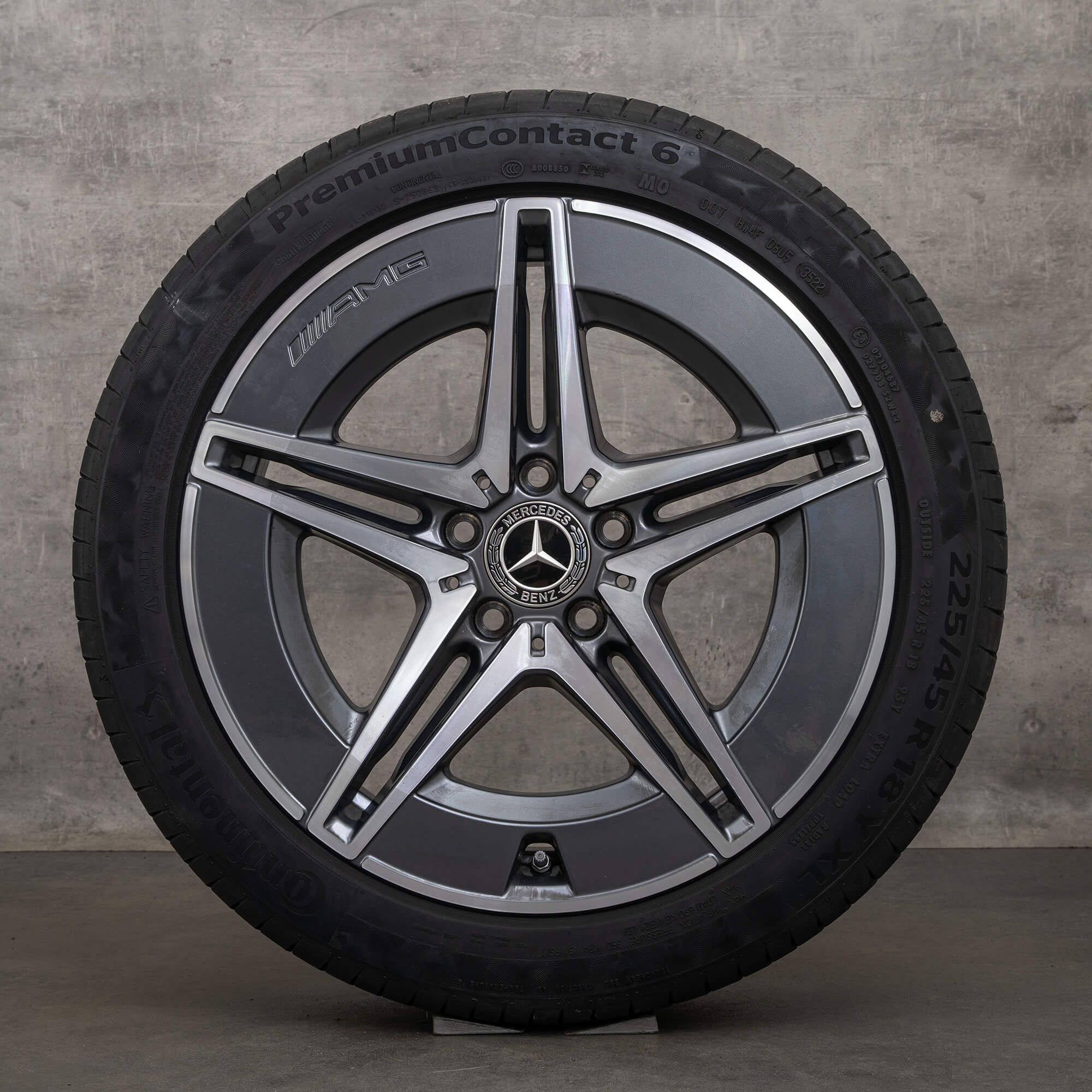 OEM Mercedes Benz C-Class AMG rims 18 inch W206 S206 summer wheels A2064011700 A2064011800 himalaya gray glossy turned