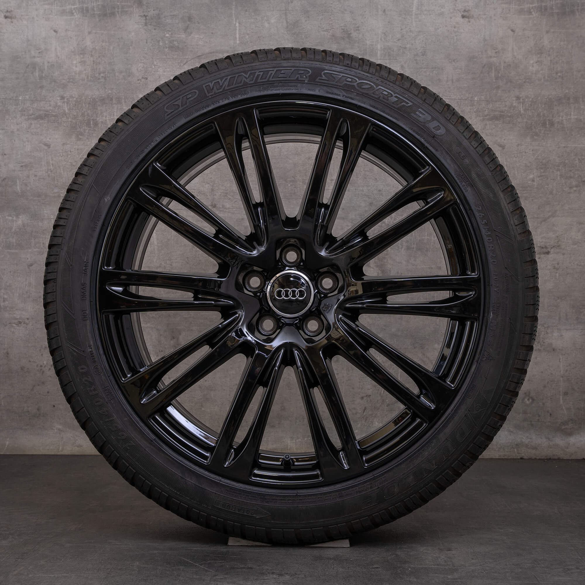 Original Audi A8 S8 vinterhjul 20 tum 4H D4 fälgar / fälg 4H0601025AG svart glansig