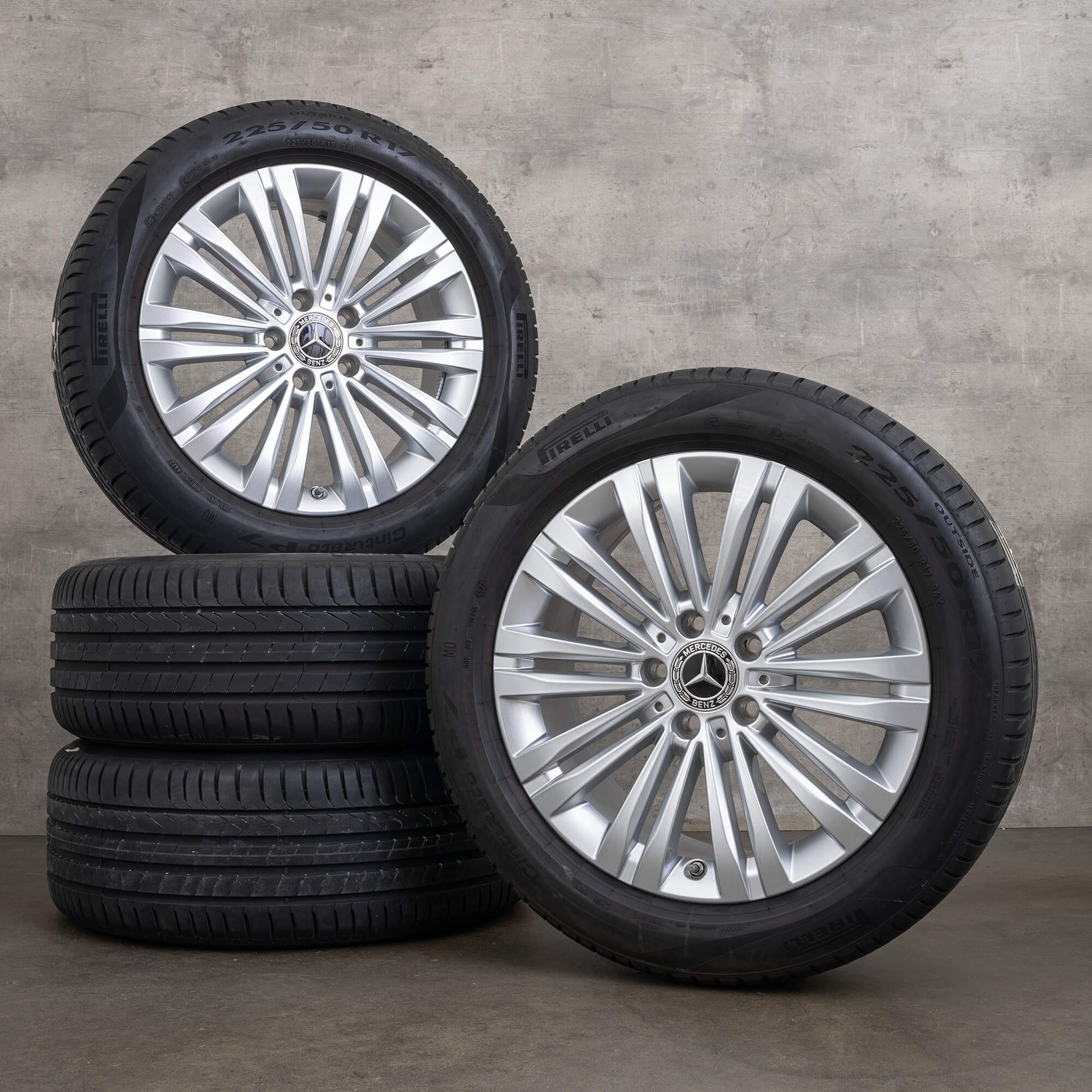Orijinal Mercedes Benz C-Serisi kış jant lastikleri 17 inç W206 S206 jantlar A2064014400 gümüş