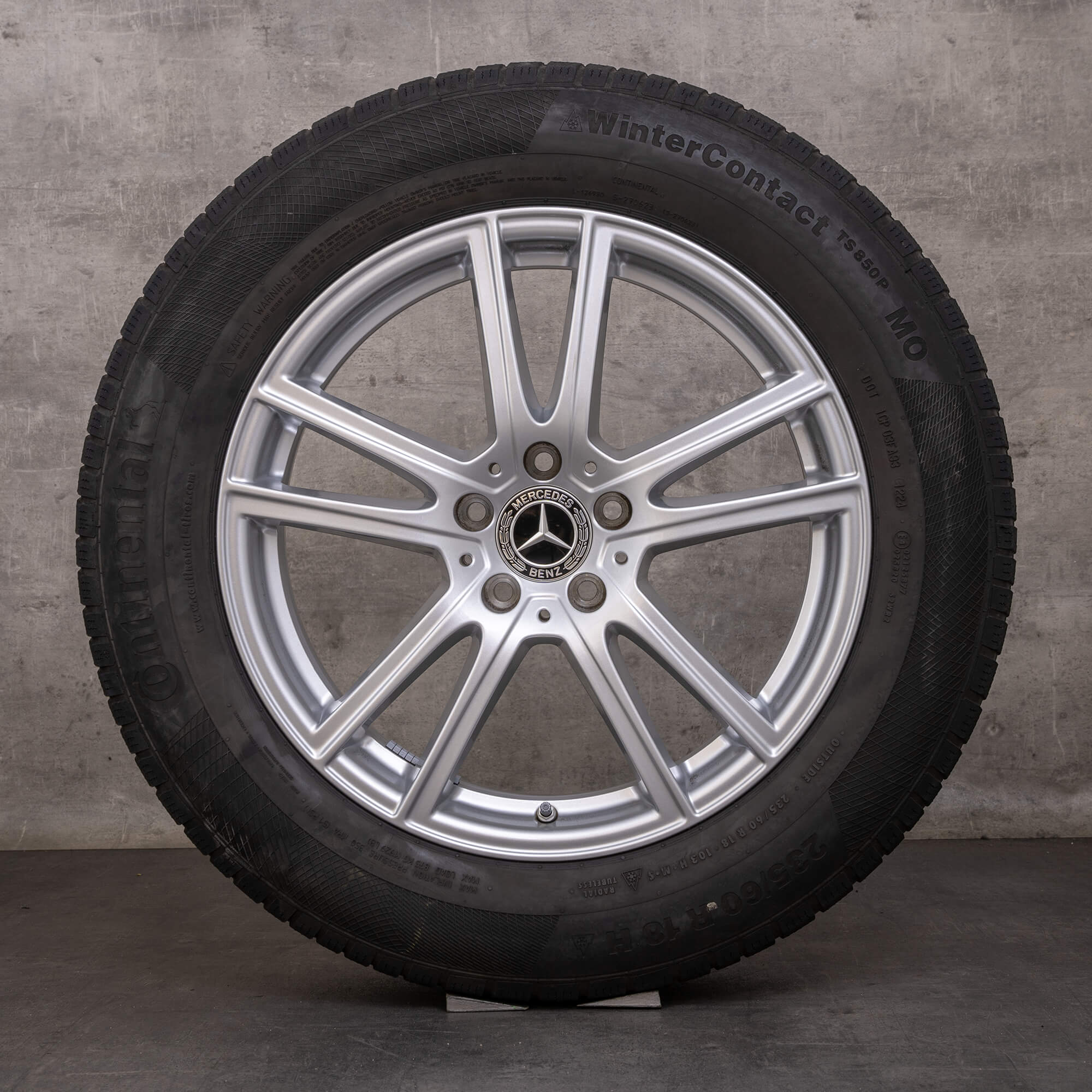 Oryginalne koła zimowe Mercedes Benz GLC 18 cali X254 Felgi A2544014600 srebrne błyszczące