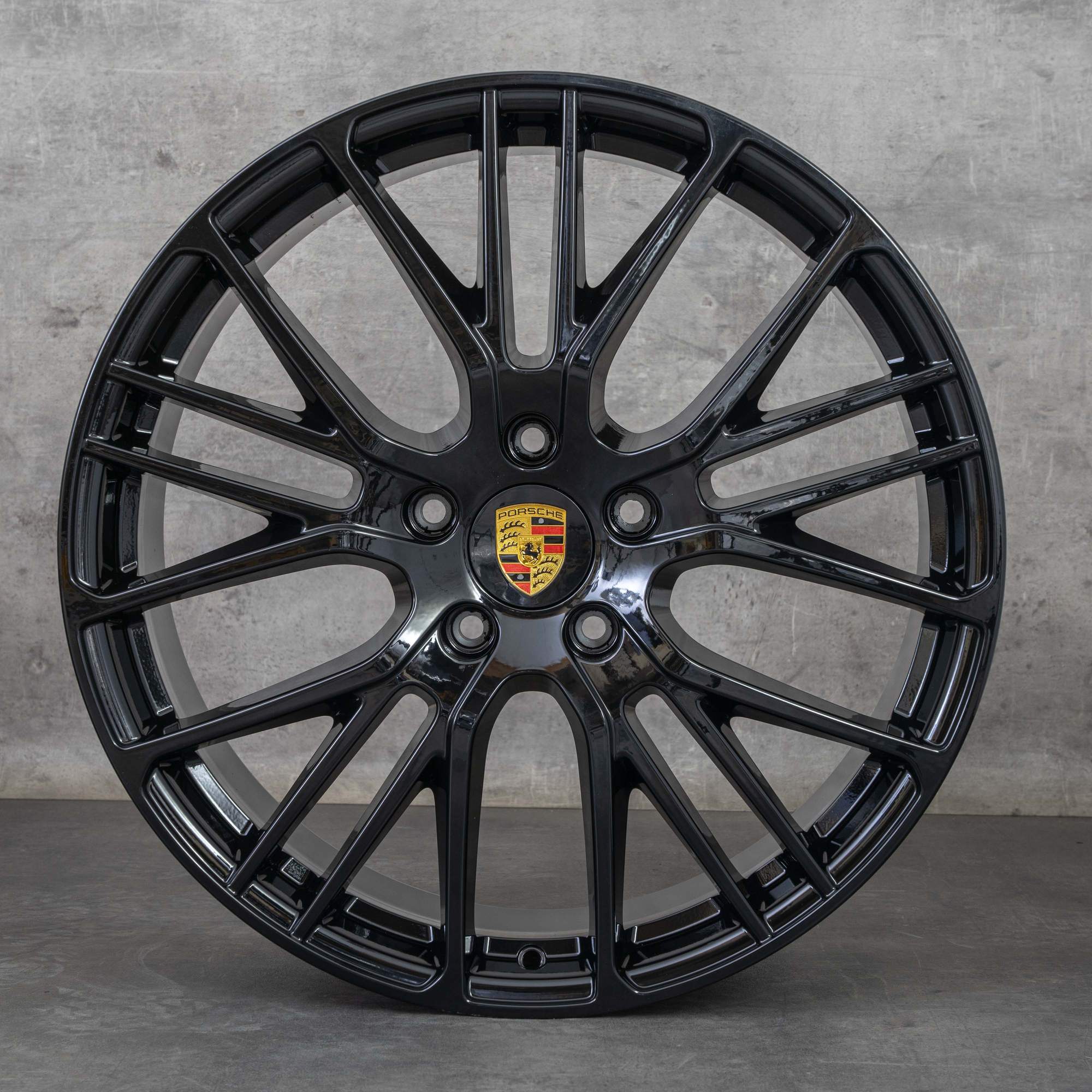 Alkuperäiset Porsche Panamera 971 vanteet 21 tuuman G2 971601025AP 971601025AQ musta kiiltävä.
