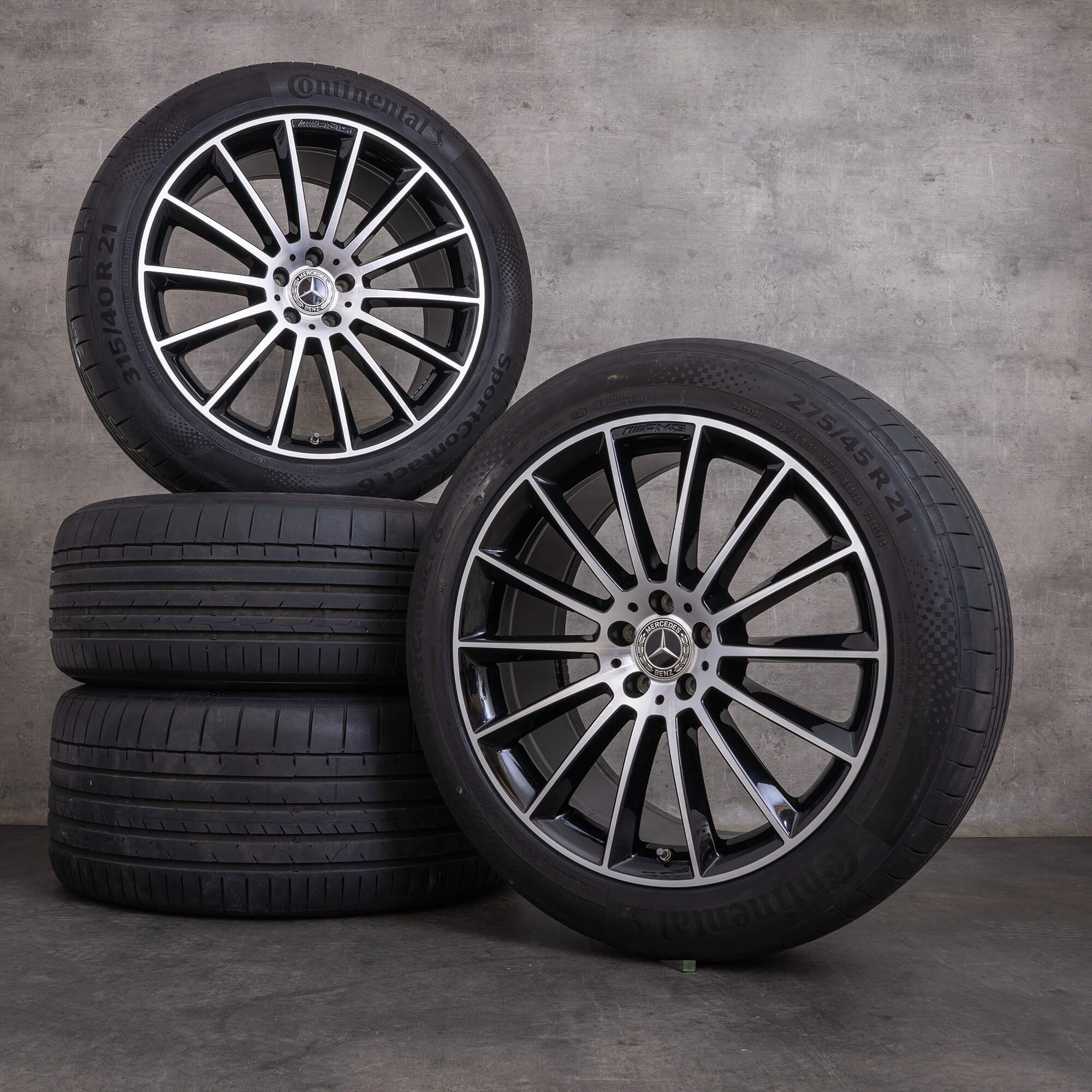 Original Mercedes Benz GLE AMG Felgen 21 Zoll W167 V167 Sommerräder A1674013400 A1674013500 schwarz glanzgedreht