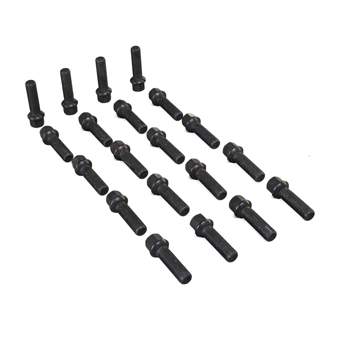 20x Radschrauben Kugelbund M14 x 1,5 x 45 mm schwarz für Mercedes GLC W253 GLK X204
