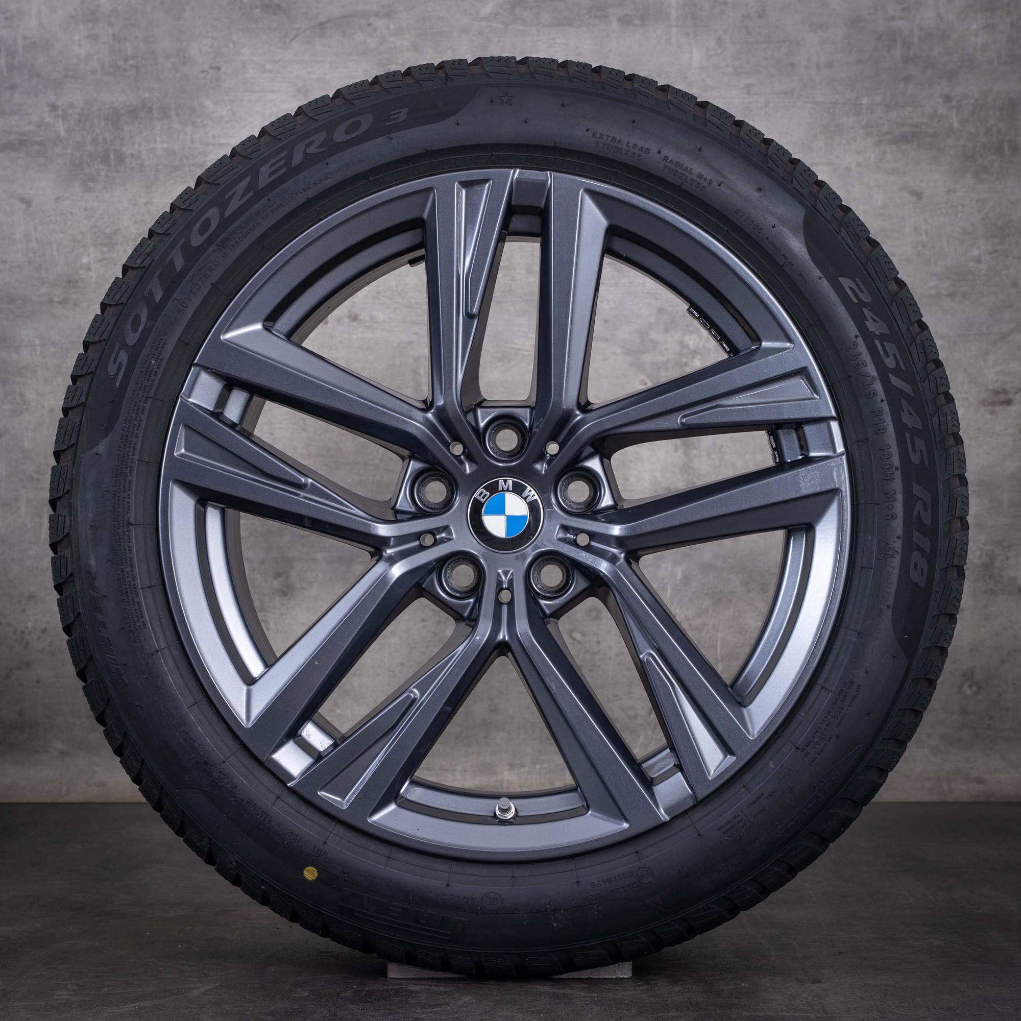 OEM BMW 4 Series i4 winter wheels 18inch G26 Gran Coupe rims Styling 853 6896768 gunmetal gray gloss