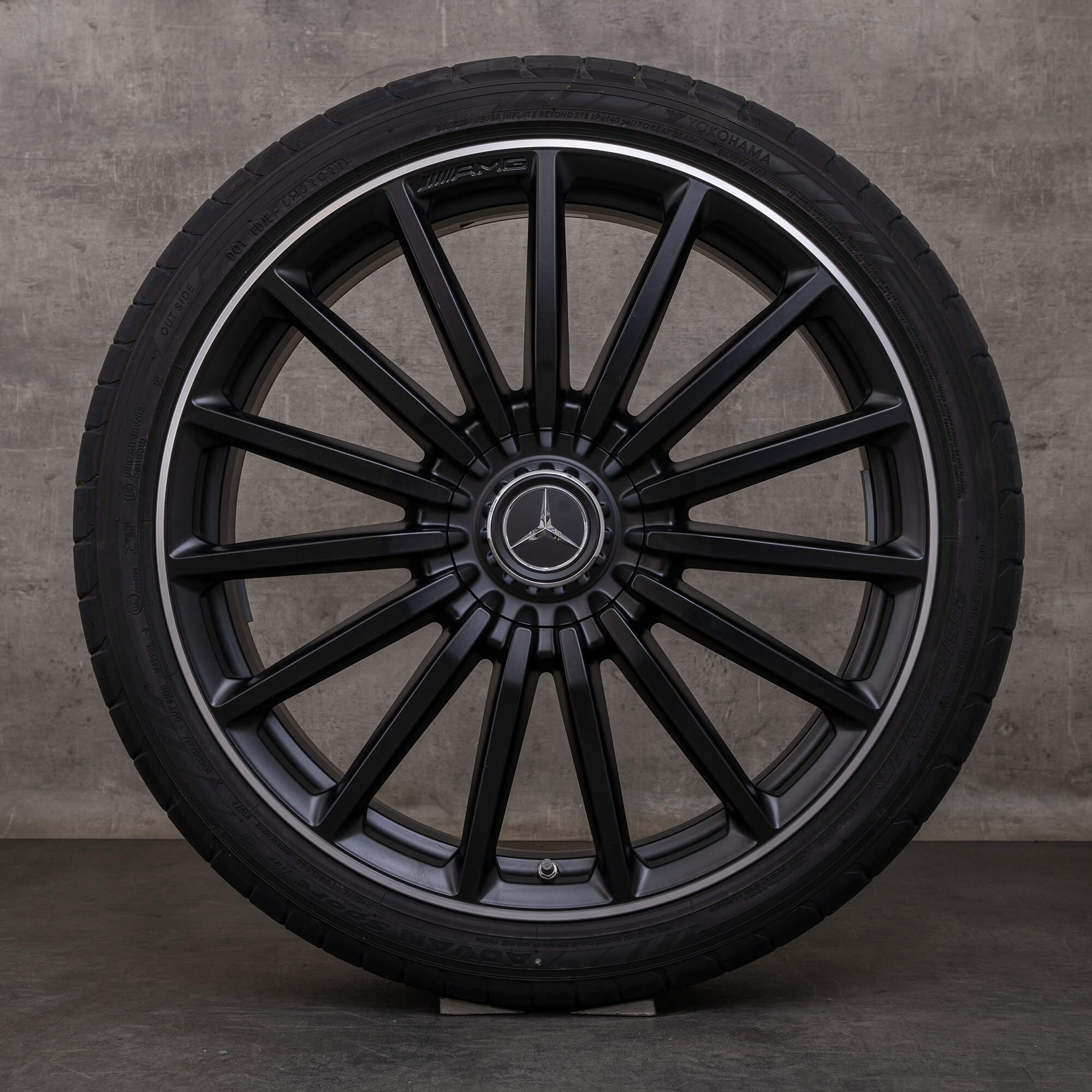 Oryginał Mercedes Benz GLA GLB 35 45 AMG felgi 21 cali X247 H247 koła letnie A2474012200 czarny mat polerowane NOWOŚĆ