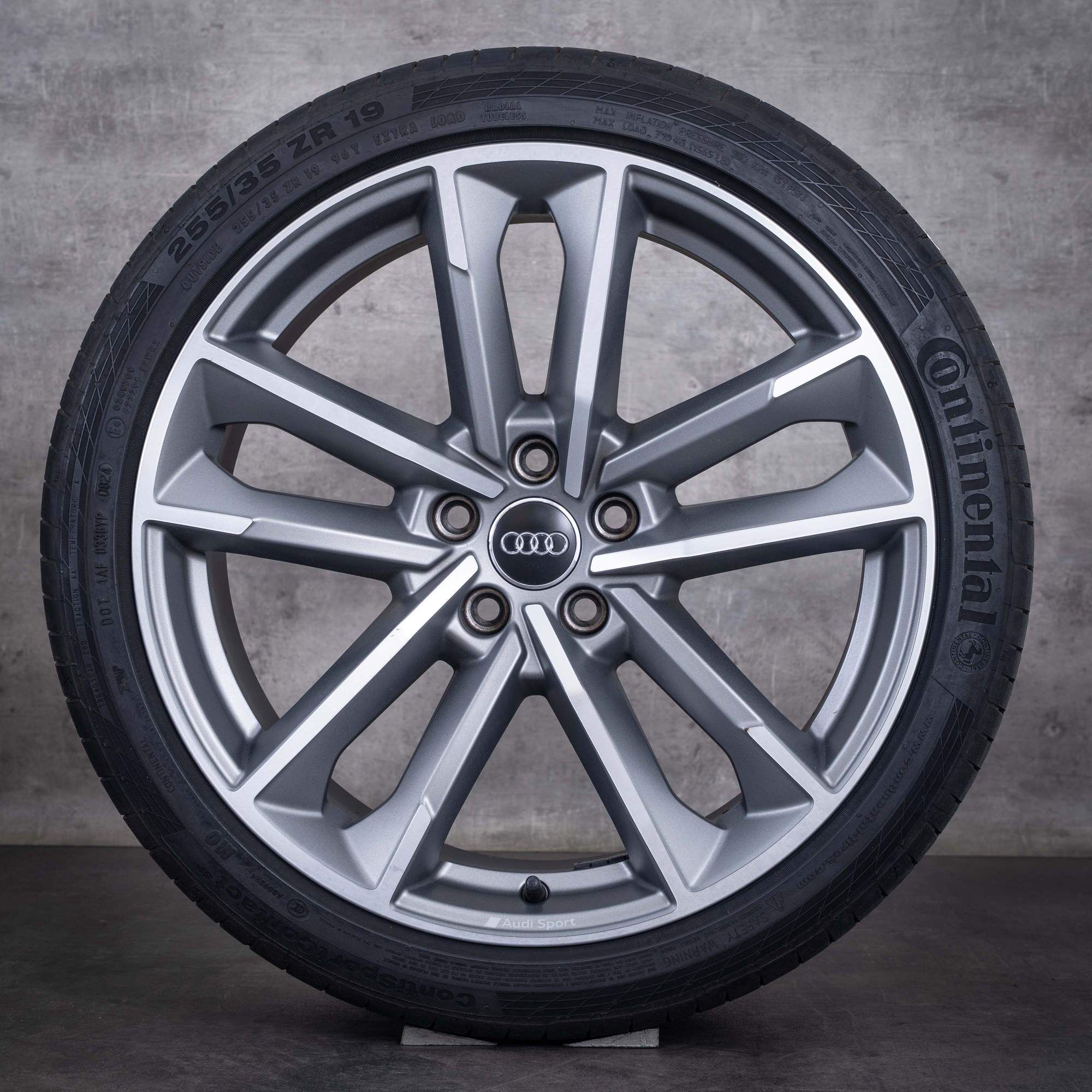 Original Audi A5 S5 Felgen 19 Zoll 8W B9 F5 Sommerräder 8W0601025DC titan matt front glanzgedreht