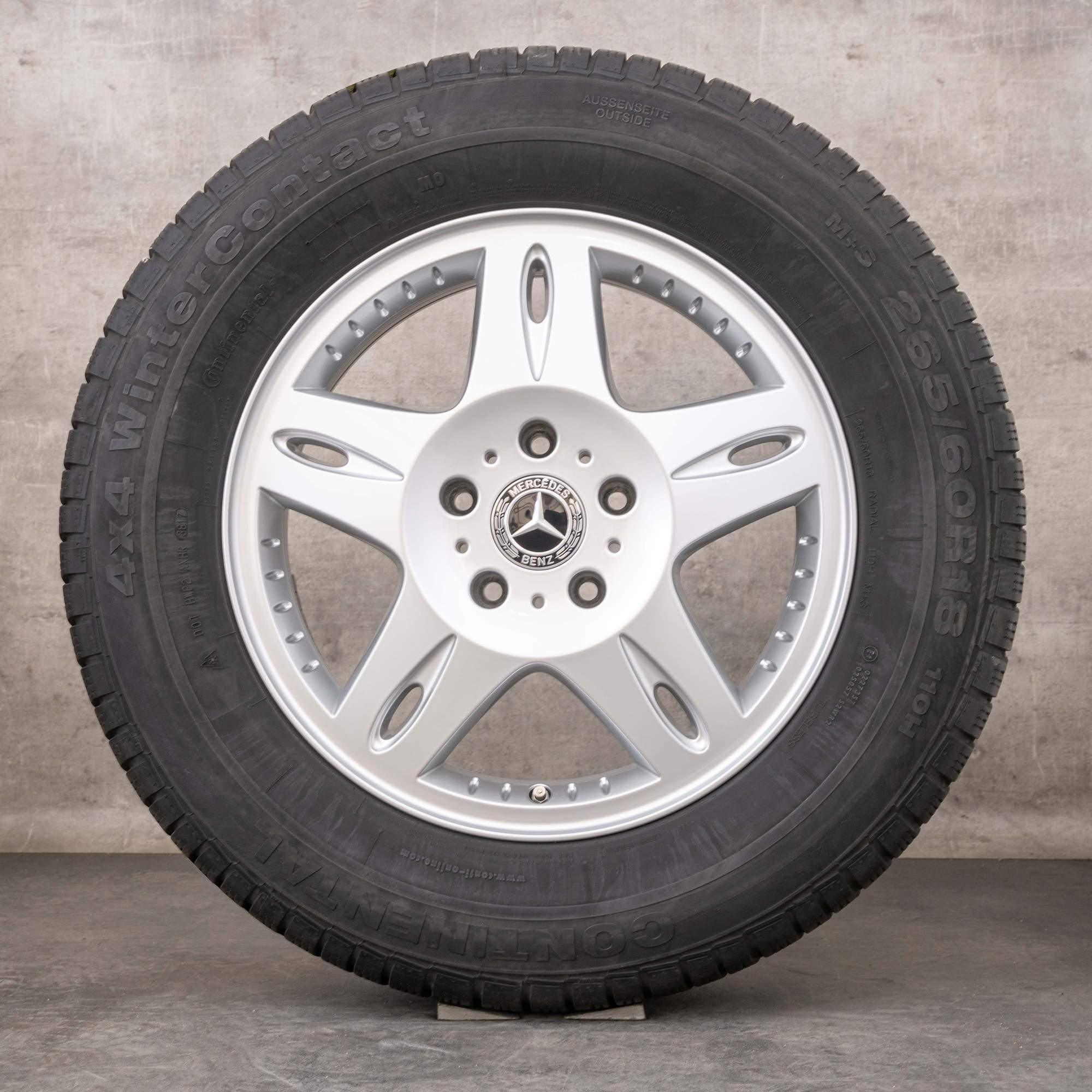 Oryginalne koła zimowe Mercedes Benz Klasa G AMG 18 cali W463 Felgi A4634011202 srebrny błyszczący