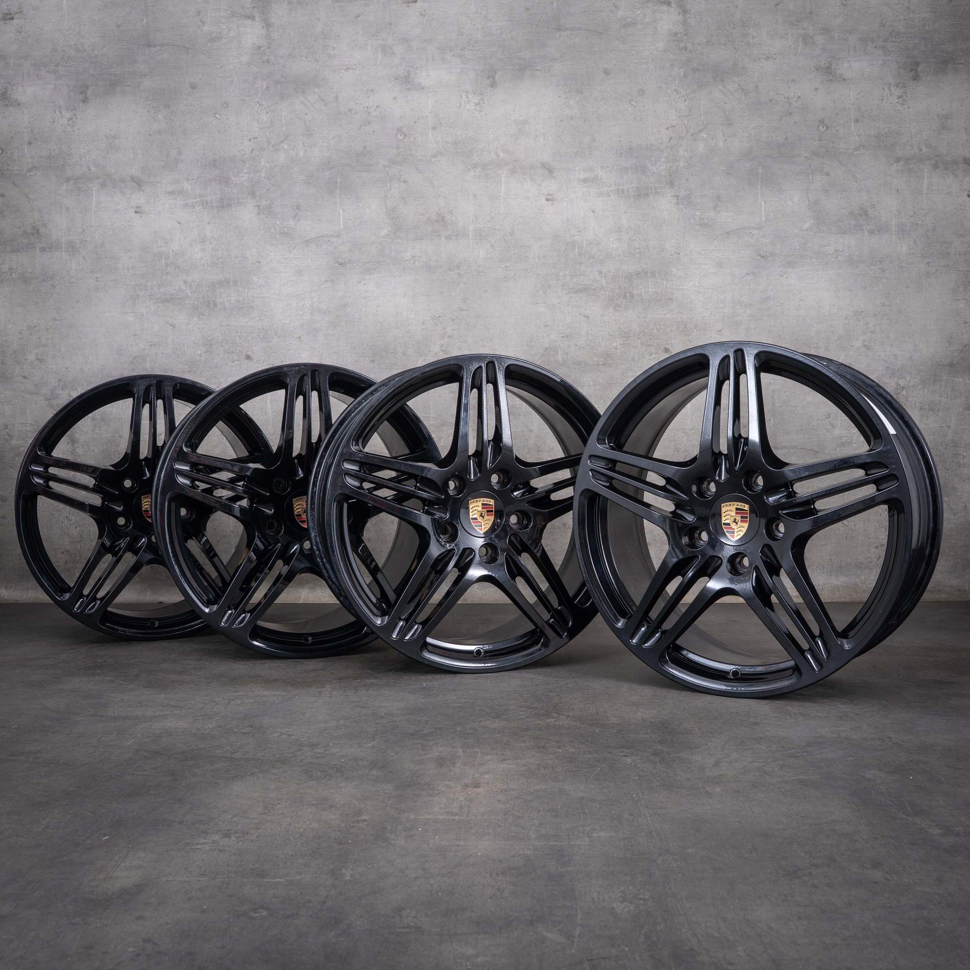 Original Porsche 997 Felgen 19 Zoll Carrera 99736215602 99736216209 schwarz glanz