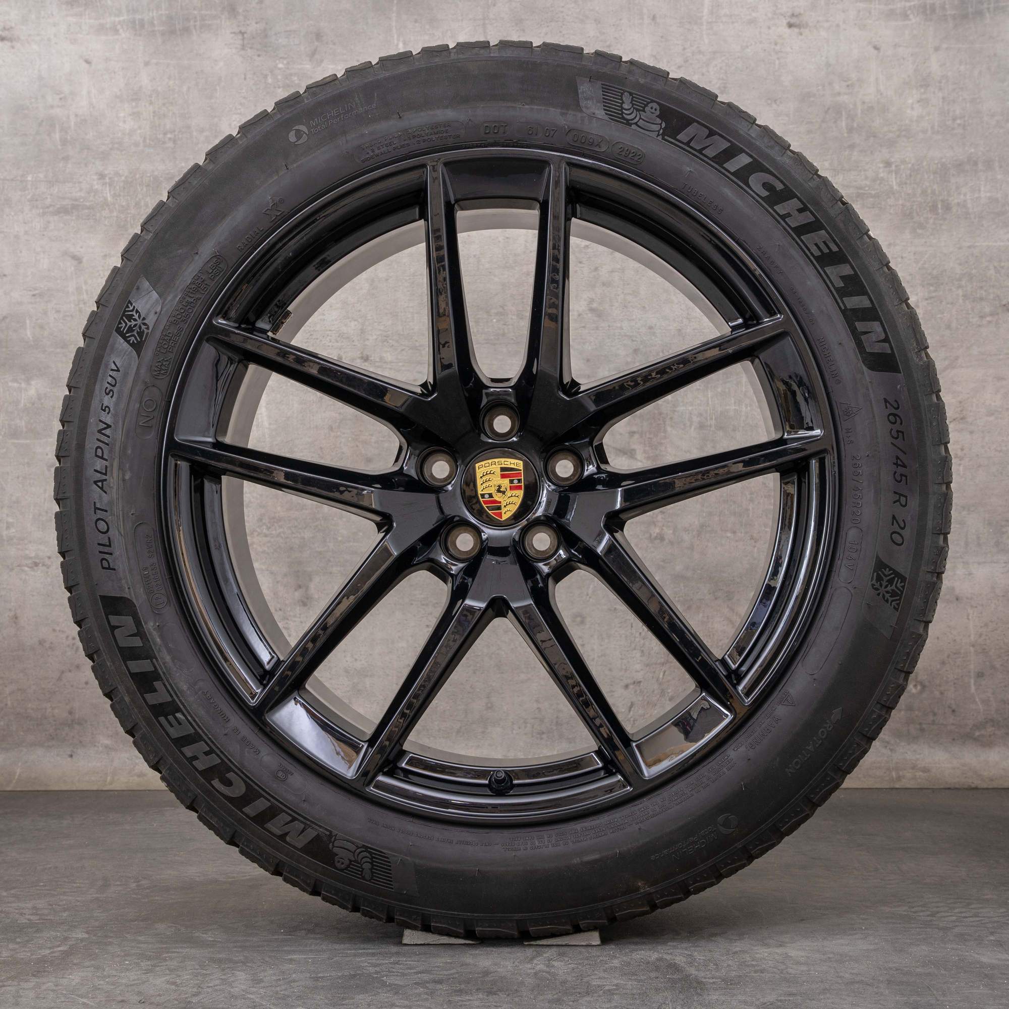 Jantes e pneus inverno originais Porsche Macan III 20 polegadas GTS S T jantes 95B044650E preto brilhante