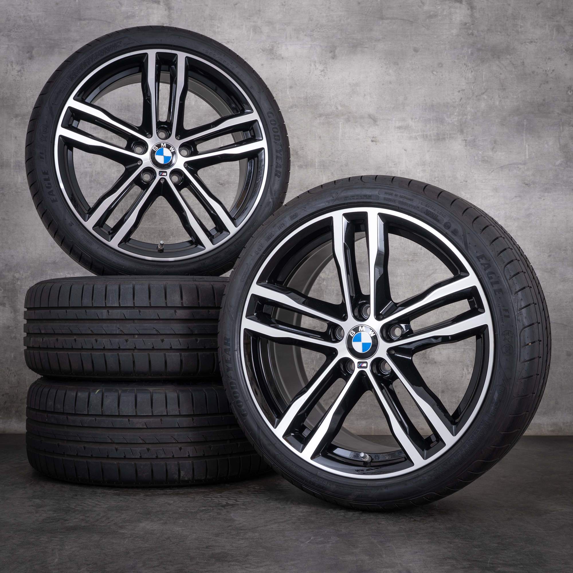 Original BMW 3er 4er Felgen 19 Zoll F30 F31 F32 F33 F36 Gran Coupe Sommerräder Styling 704 M 8097244 8097245 schwarz glanzgedreht