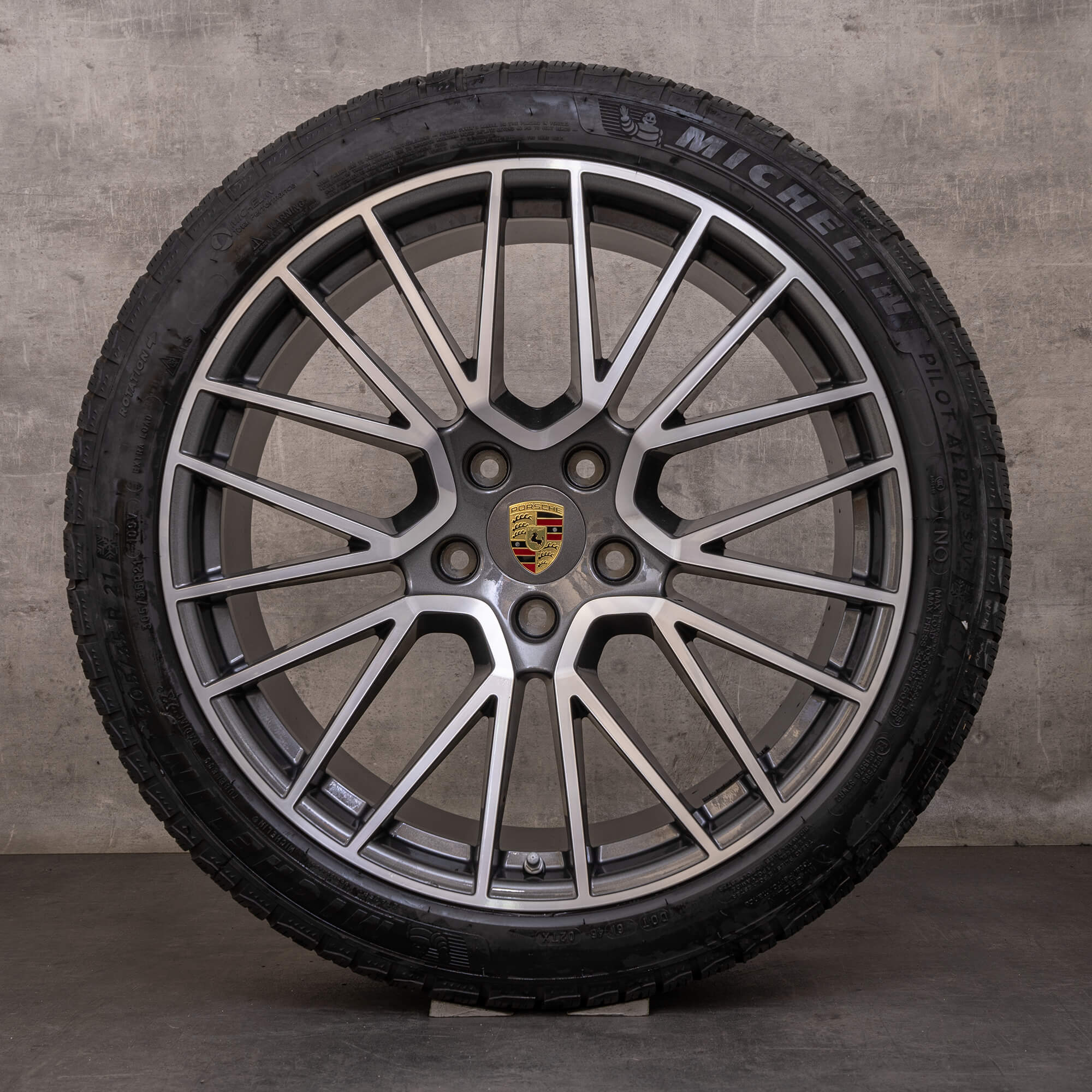 Original Porsche Cayenne Felgen 21 Zoll 9YA E3 II Sommerräder 9Y0601025BF 9Y0601025BG titan glanzgedreht