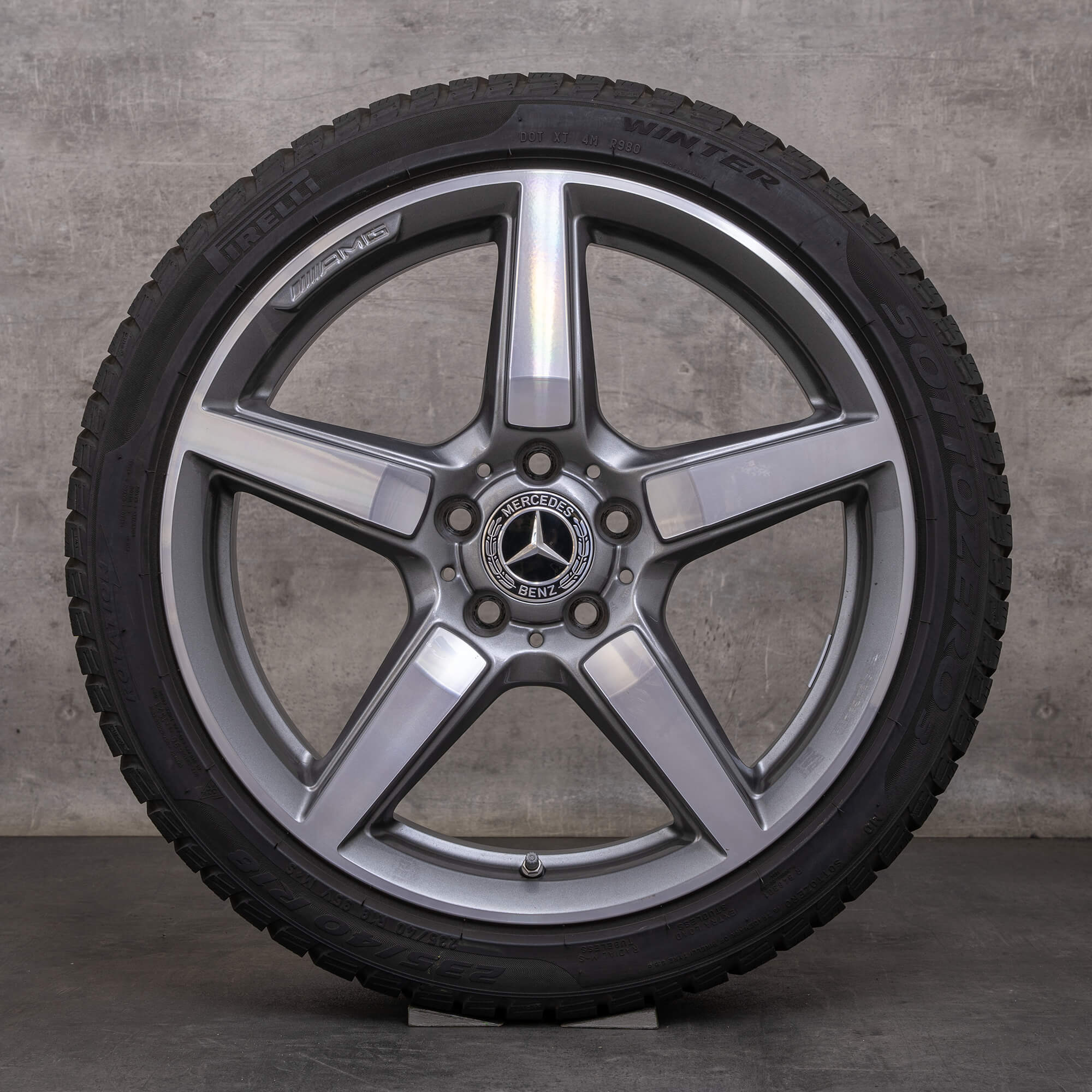 OEM Mercedes Benz SLK 55 SLC 43 AMG snow tire packages 18 inch W172 R172 Rims A1724012802 himalaya grey glossy turned