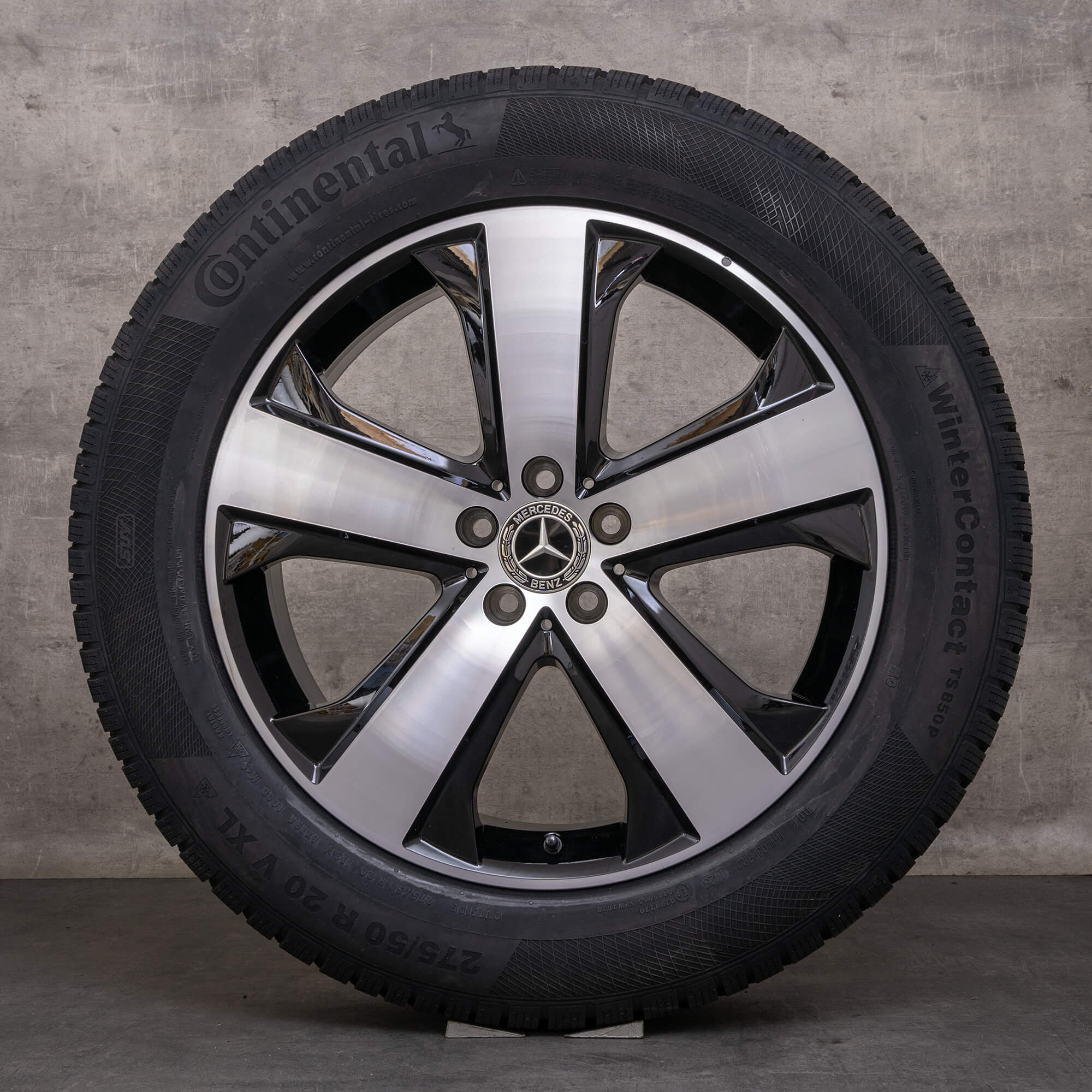 Llantas de invierno originales Mercedes Benz GLS 20 pulgadas X167 llantas A1674015000 A1674015400 negro brillante torneado
