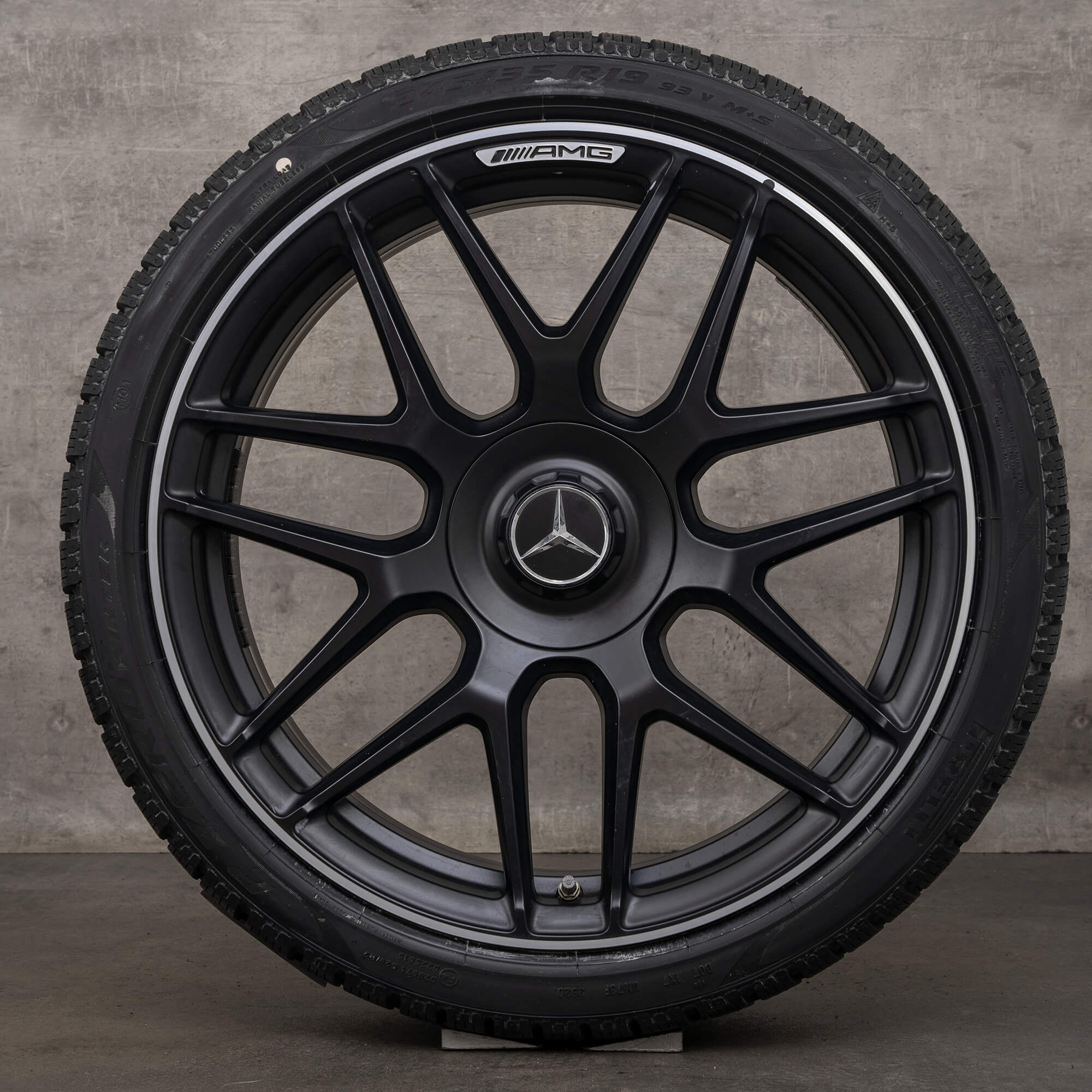 Ekte Mercedes Benz A-Klasse A 45 CLA 35 AMG felger 19-tommers W177 X118 C118 sommerhjul A1774012500 svart matt blank snudd