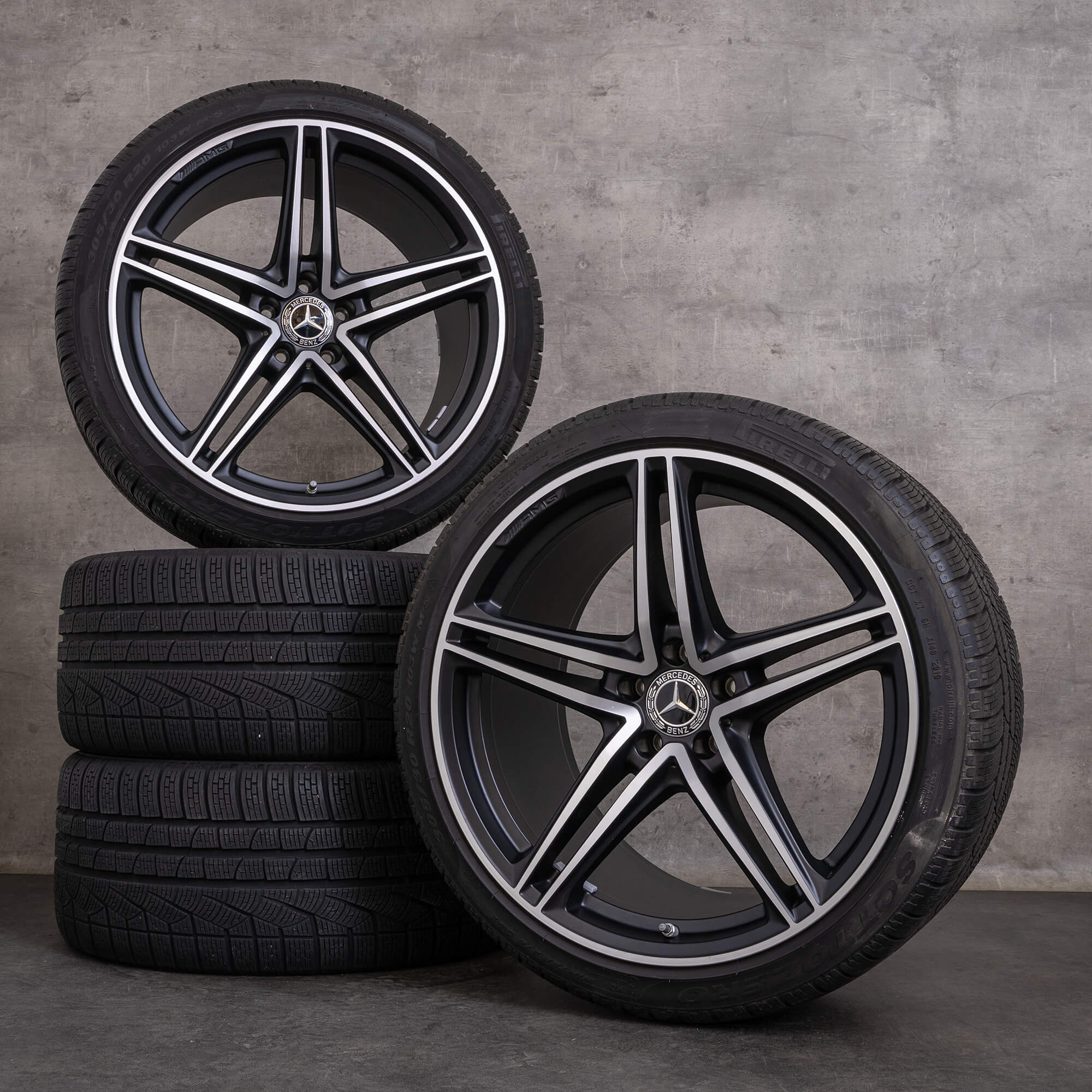 Oryginalne koła zimowe Mercedes Benz AMG GT 19 20 cali C190 R190 Felgi A1904011800 A1904011900 czarny mat Polerowane