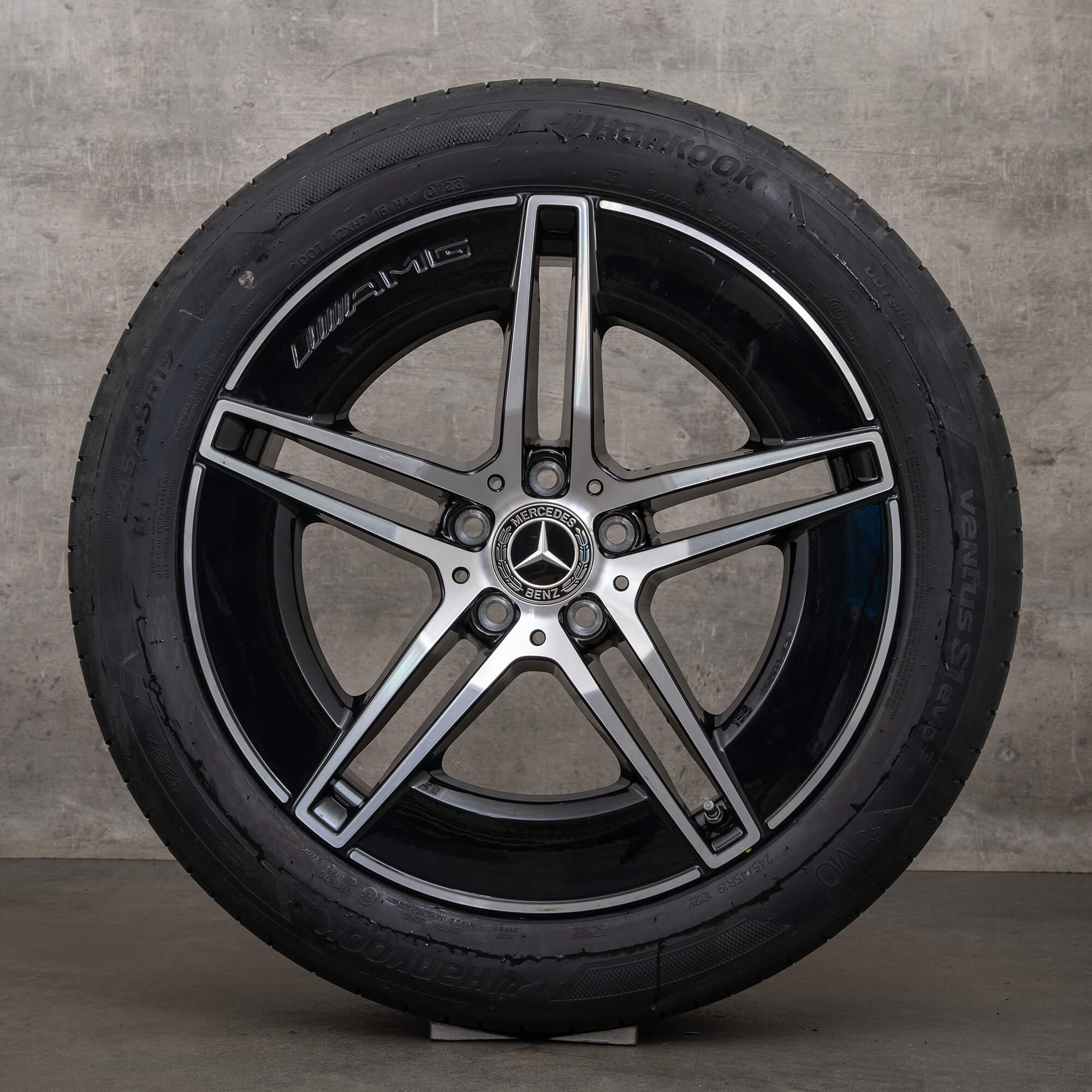 Originale Mercedes Benz E-Klasse AMG fælge 19 tommer W214 S214 sommerhjul A2144010300 sort højglans