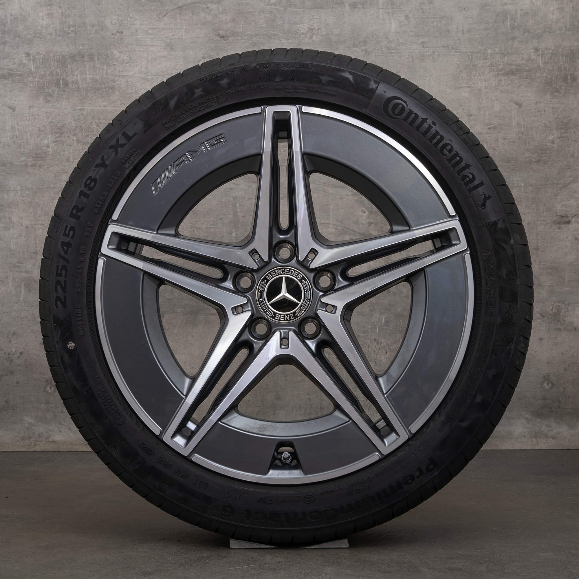 OEM Mercedes Benz C-Class AMG rims 18 inch W206 S206 summer wheels A2064011700 A2064011800 himalaya gray glossy turned