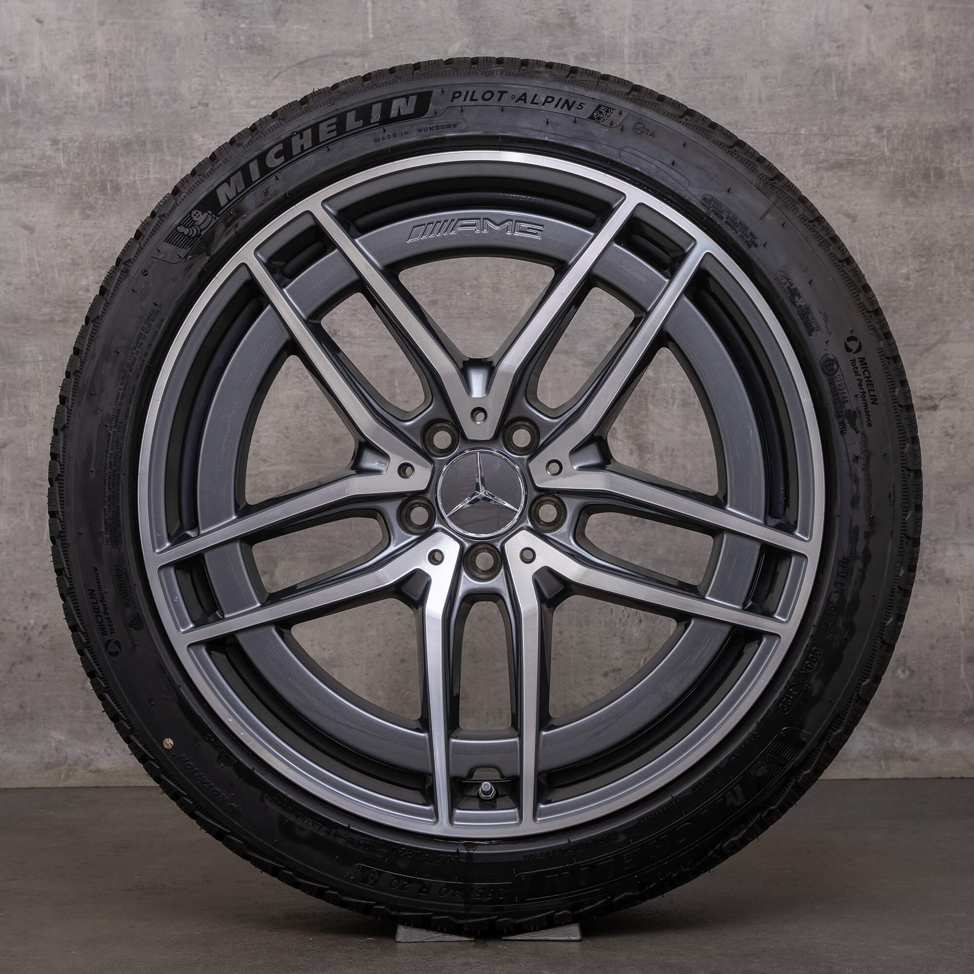 Originale AMG Mercedes Benz SL 43 55 63 vinterhjul 20-tommers R232 felger A2324012100 A2324012200 himalaya grå blank snudd