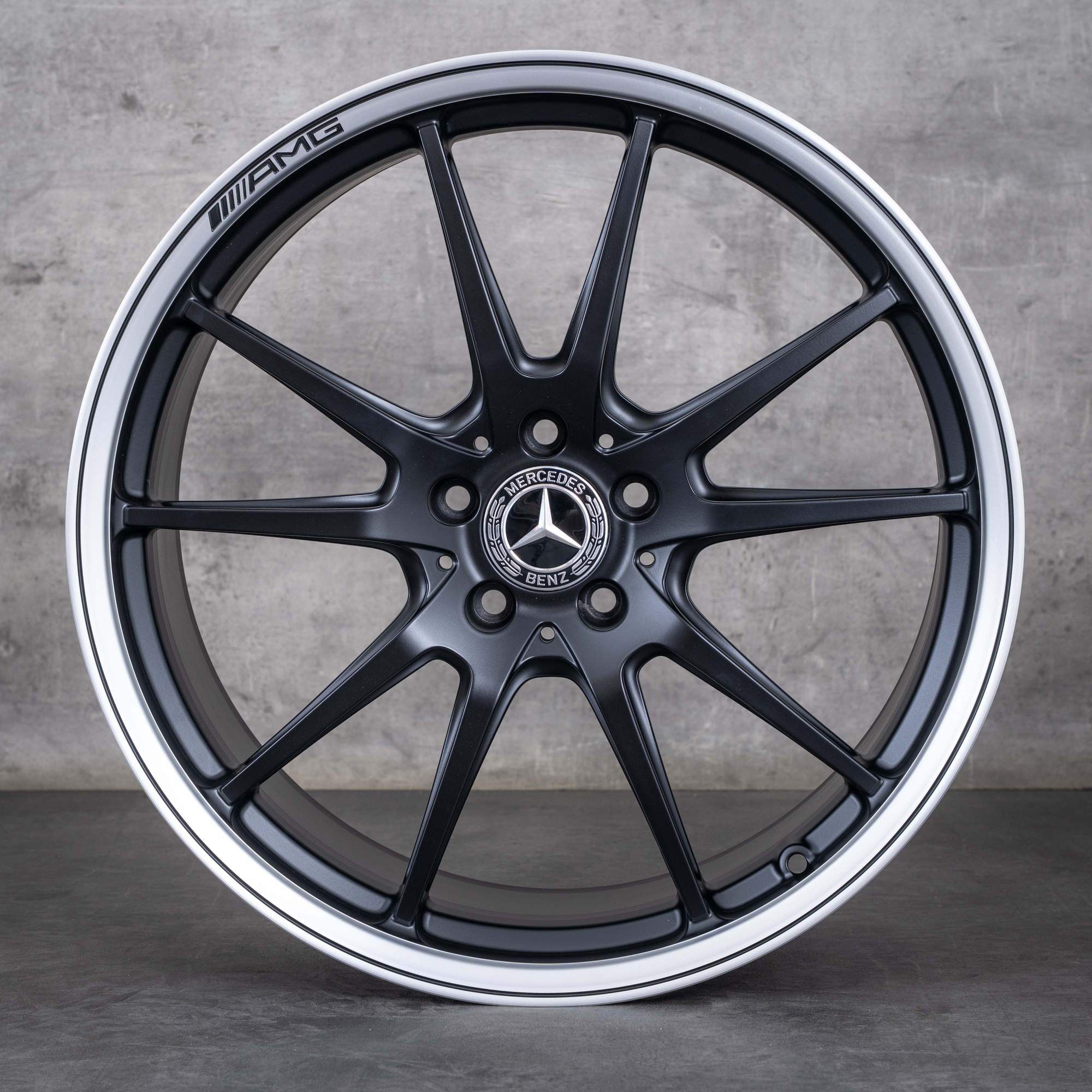 Alkuperäiset Mercedes Benz C-sarja C63 & S AMG vanteet 19 20 tuuman C205 A205 A2054017400 A2054017500 musta matta kiillotettu viimeistely