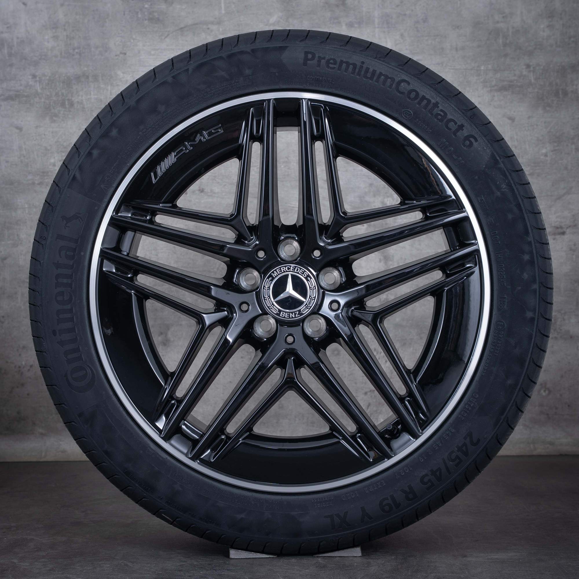 Oryginał Mercedes Benz Klasa V AMG felgi 19 cali W447 opony letnie A4474018000 czarne błyszczące toczone NOWOŚĆ