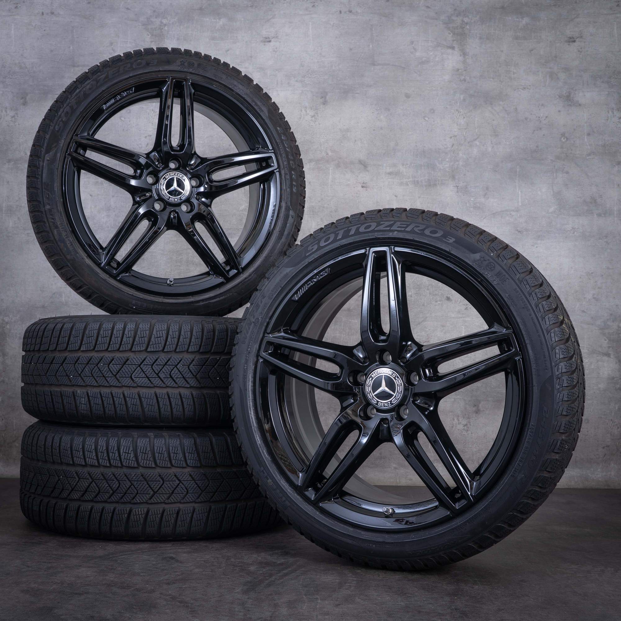 Original Mercedes Benz E-Klasse AMG Winterräder 19 Zoll W213 S213 C238 A238 Felgen A2134012000 schwarz glanz